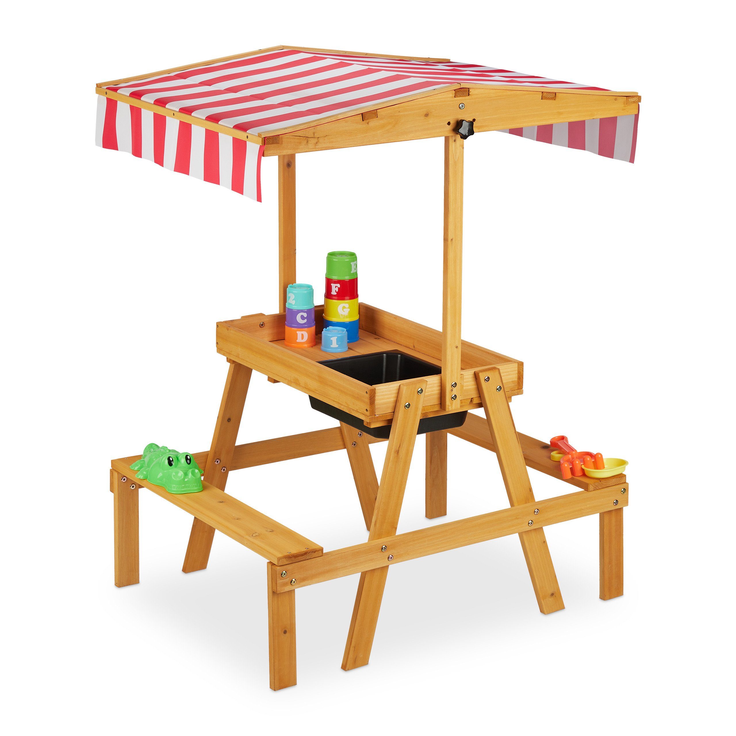 relaxdays Kindersitzgruppe mit Dach für den Garte