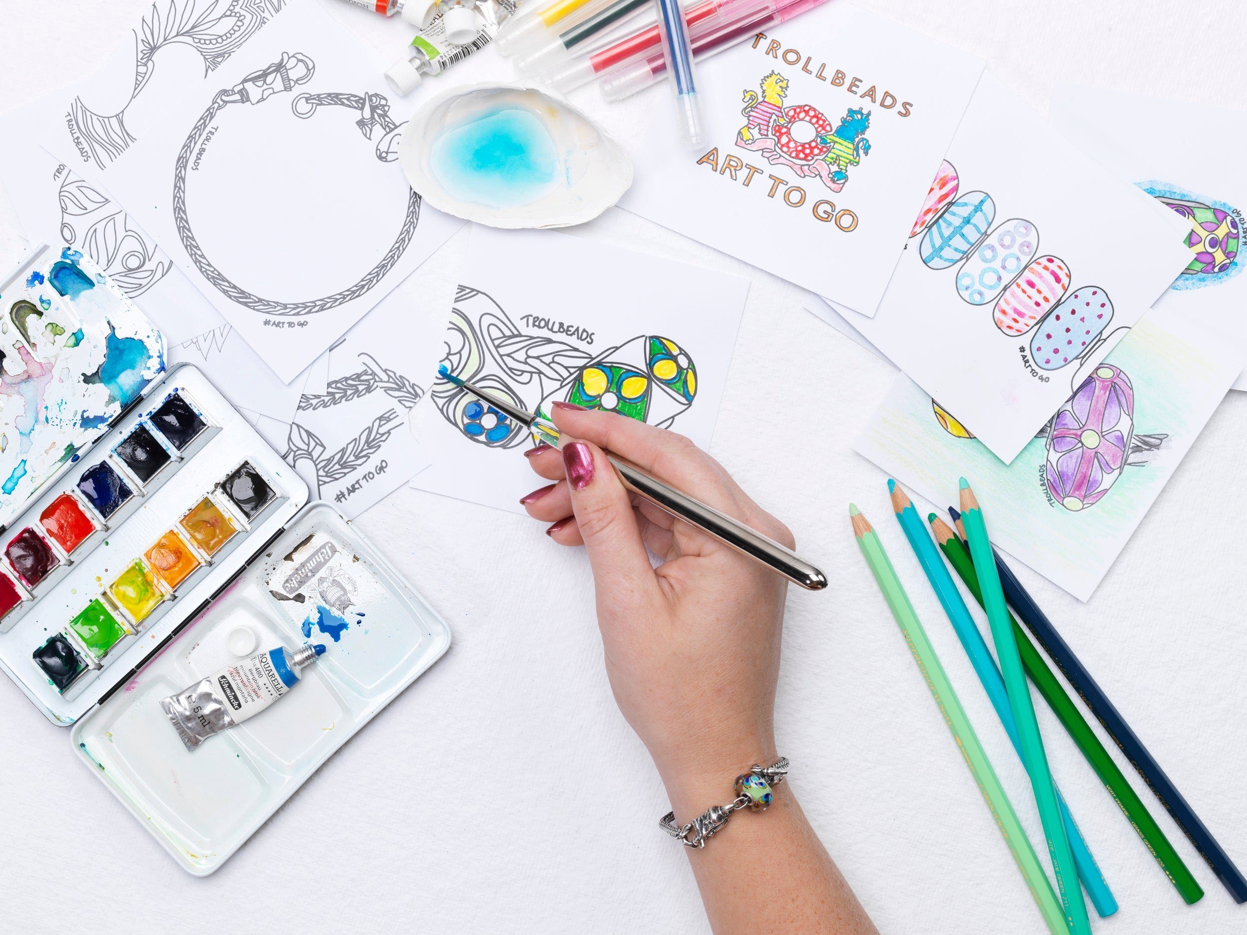 Trollbeads Kette und Anhänger Set Art t...