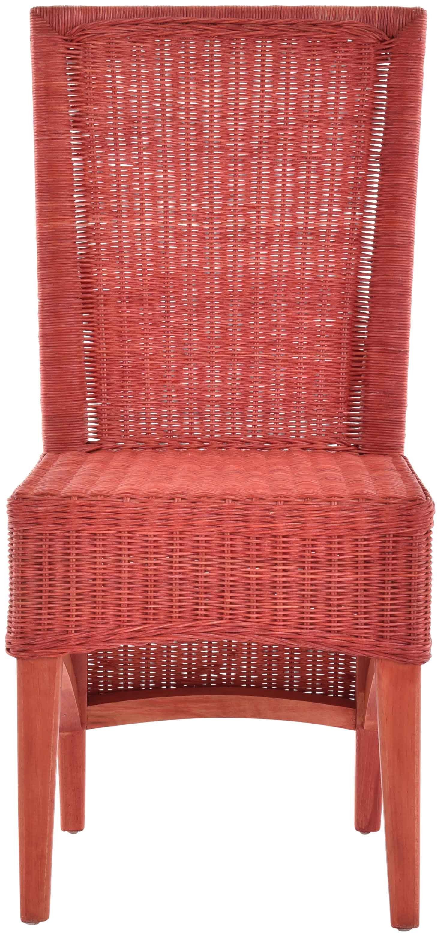 Krines Home Esszimmerstuhl hoher Rattanstuhl aus Rattan Rot Holzgestell, Rückenlehne Esszimmer Mit Küchenstuhl Stuhl