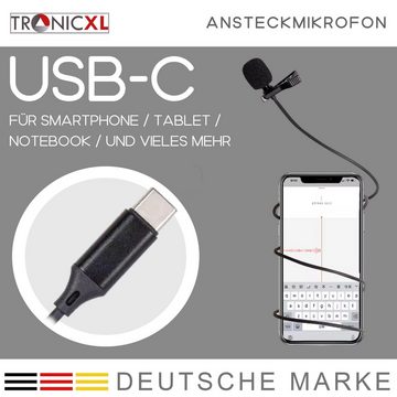 TronicXL Mikrofon 2 Stück USB-C Ansteckmikrofon Mikrofon Lavalier Smartphone Mikrofon (2-tlg), Moderator Podcast Inverview Smartphone Tablet
