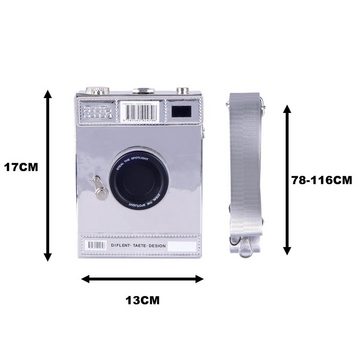 GalaxyCat Umhängetasche Handtasche im alte Kamera Style, 30er Retro Clutch, 17x13cm, Schwar, Clutch in Retro Optik