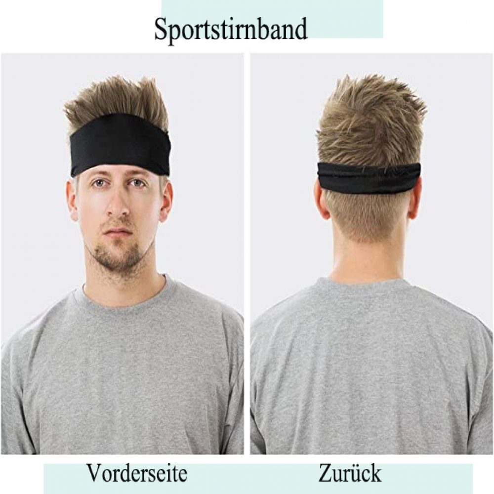 GelldG Stirnband Sport Stirnband 3 Stirnband, Pack, Anti schwarz Rutsch Schweißband, Stirnband