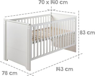 roba® Babyzimmer-Komplettset Maxi, (Set, 3-St., Kinderbett, Schrank, Wickelkommode), 3-türig; mit Kinderbett, Schrank und Wickelkommode