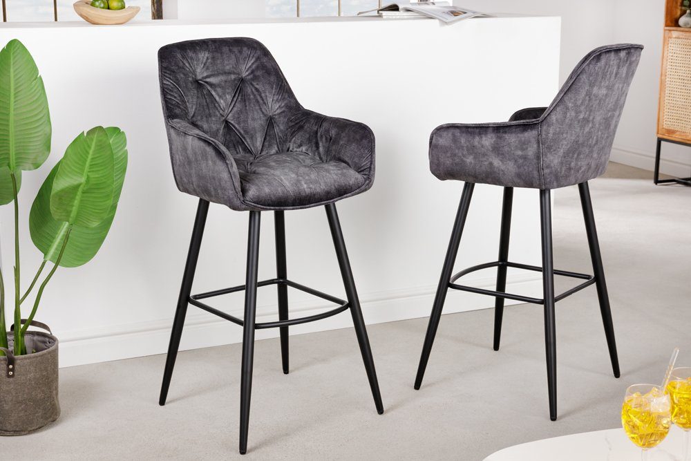 riess-ambiente Barhocker MILANO grau / schwarz günstig online kaufen