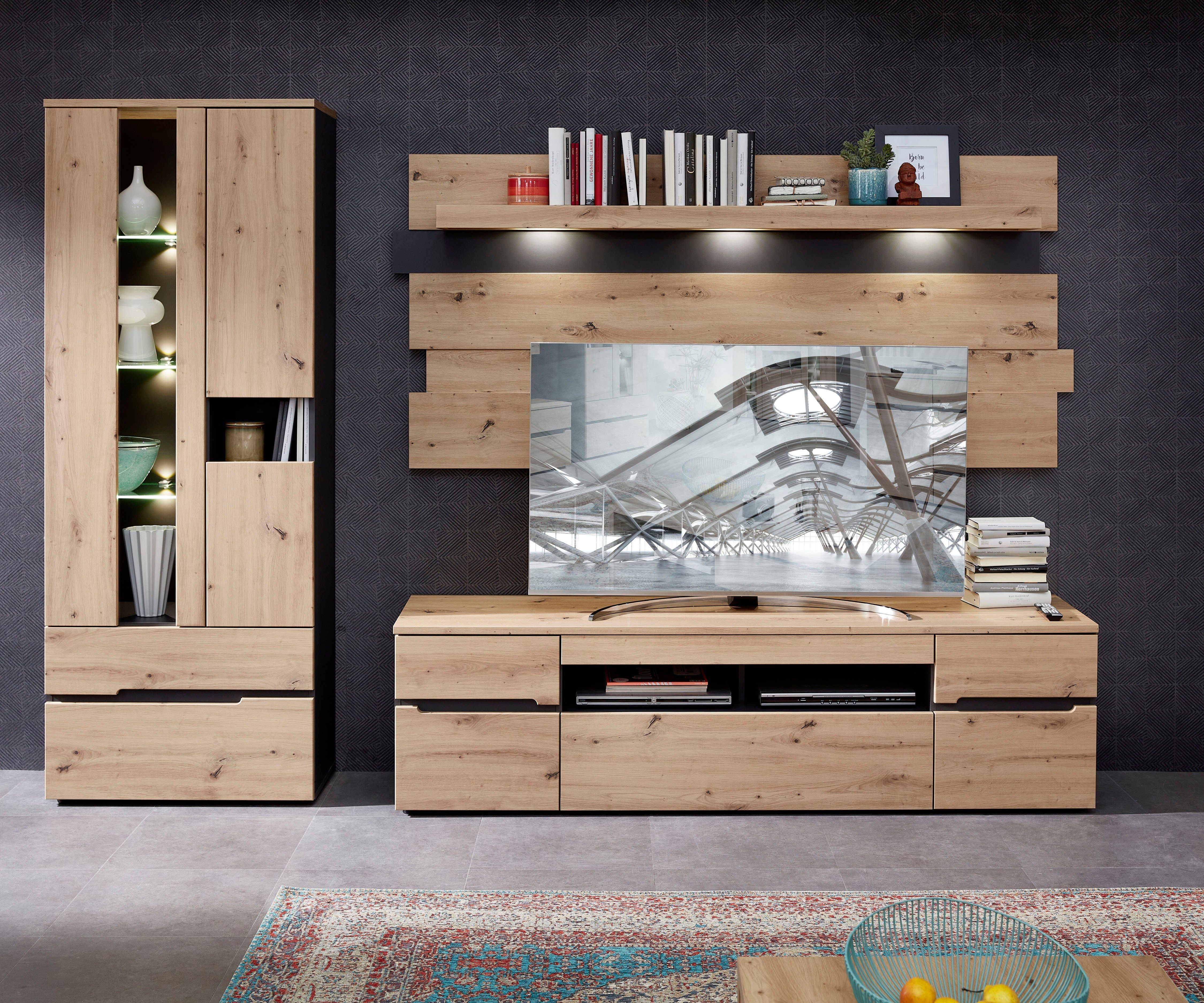 Innostyle TV-Schrank Bicolour Eiche Artisan Absetzung graphit