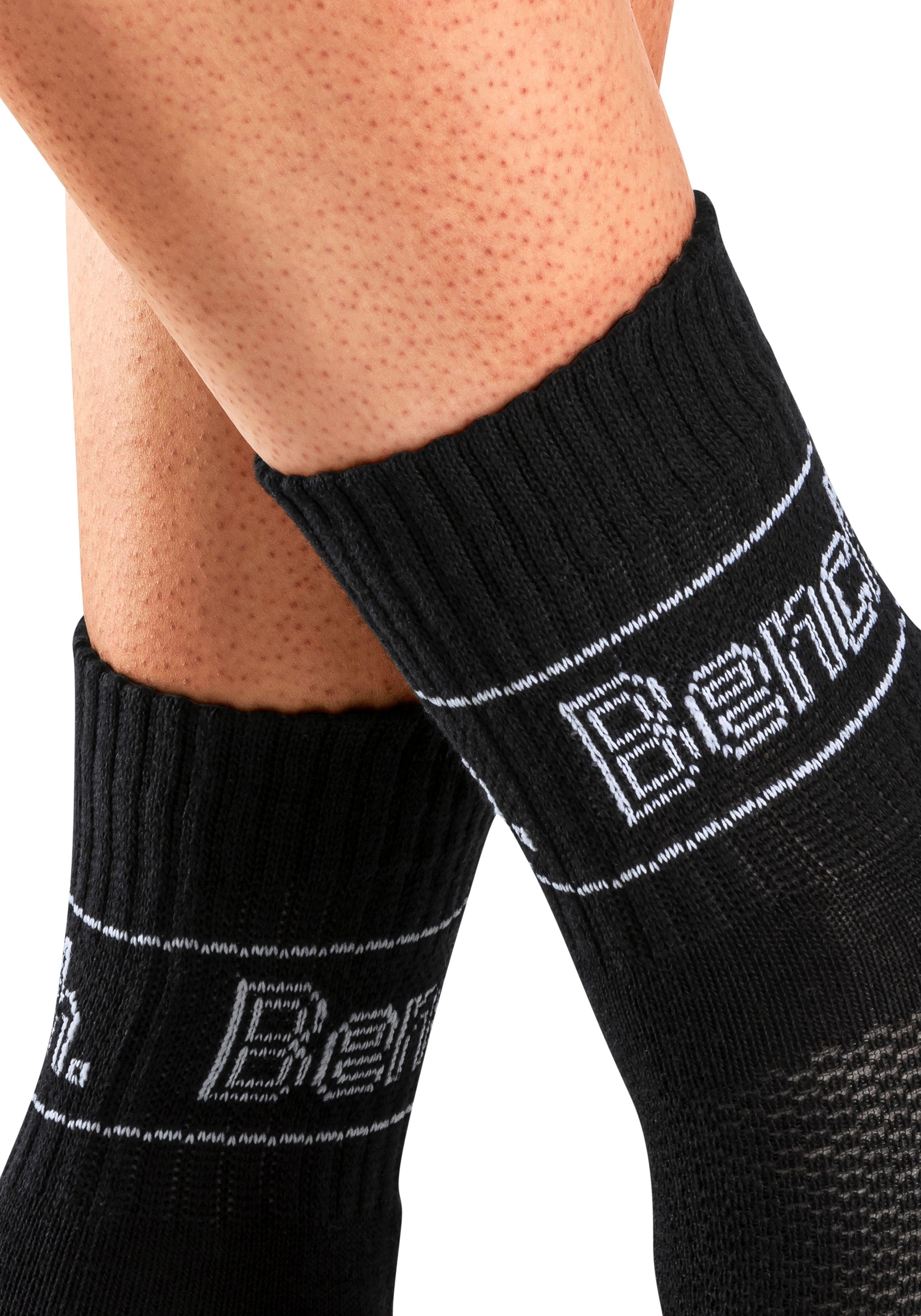 5x atmungsaktiver Pikee Lüftungsstruktur mit (5-Paar) Tennissocken schwarz Bench.