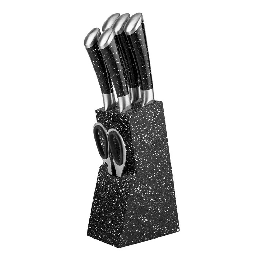 HT Messer-Set Messerblock Scharf Edelstahl Messerset Set (7-tlg), Profi Küchenmesserset