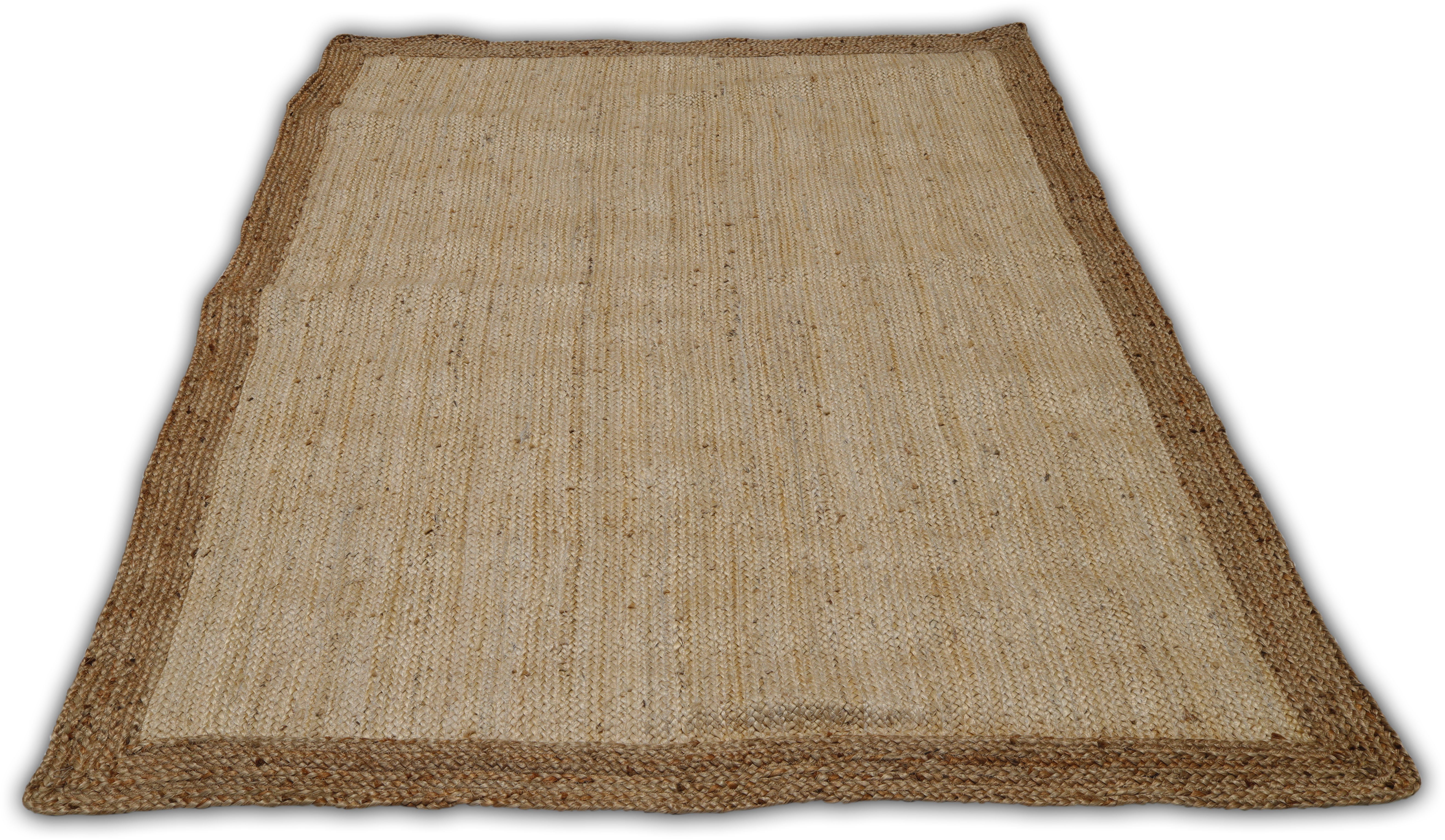 mm, Teppich, 7 aus andas, creme Teppich Höhe: Bordüre rechteckig, Naturprodukt Jute, 100% Geflochtener Nishay,