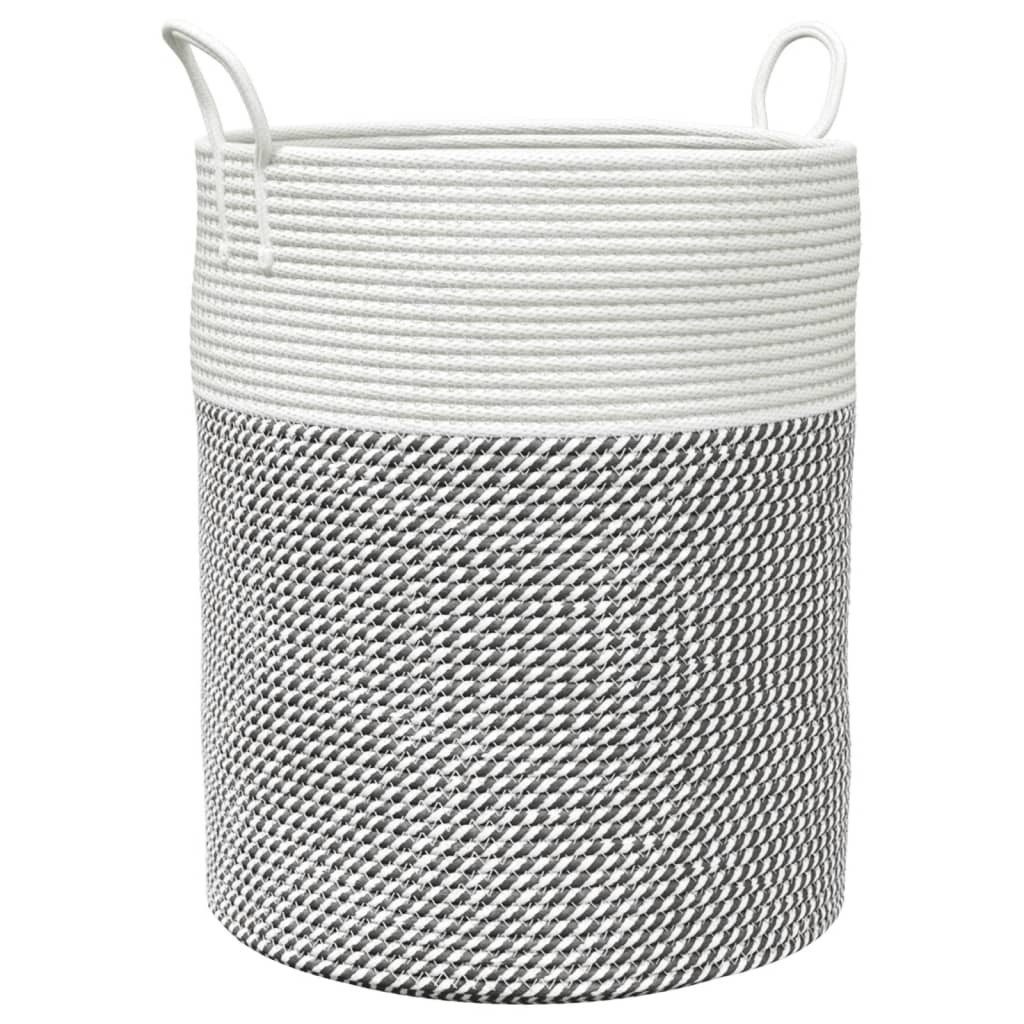 vidaXL Dekokorb 38 x 46 cm Aufbewahrungskorb Grau Weiß 38x46 cm Baumwolle modern und v
