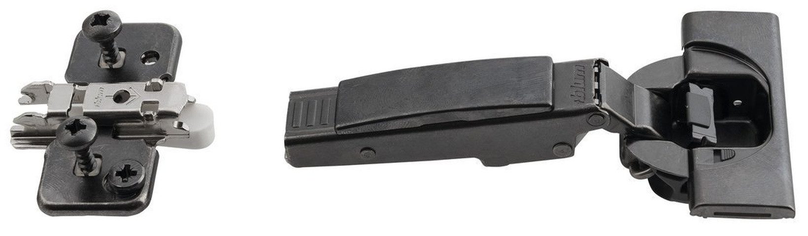 Sapho Winkelgelenk Topfscharnier, vorliegender Anschlag, Soft Close, inkl. Abdeckkappen