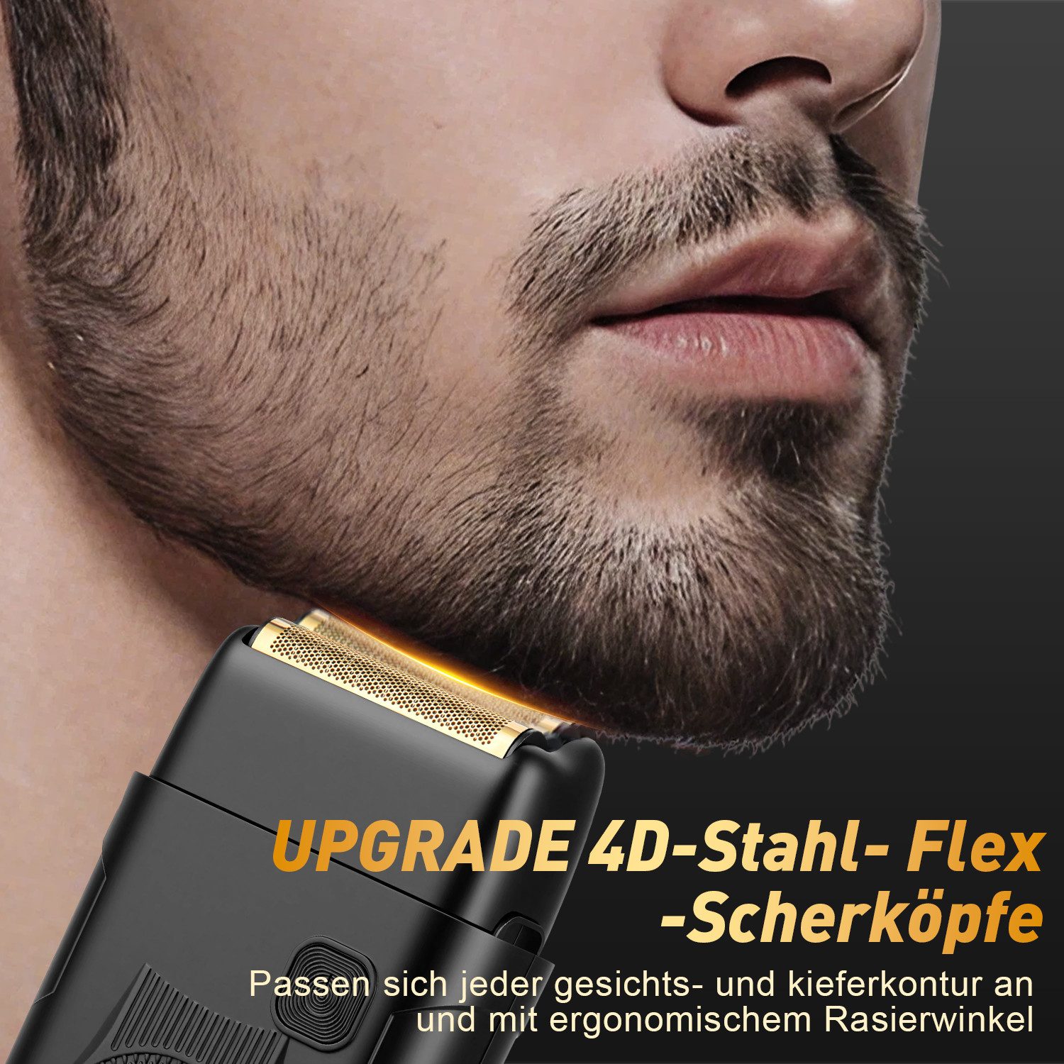 CkeyiN Elektrorasierer 2-IN-1 Herren Pflegeset Folien-Elektrorasierer und Nasenhaartrimmer, Aufsätze: 2, SmartClick-Präzisionstrimmer, mit LED-Display 5H Laufze – Bild 3 von 5