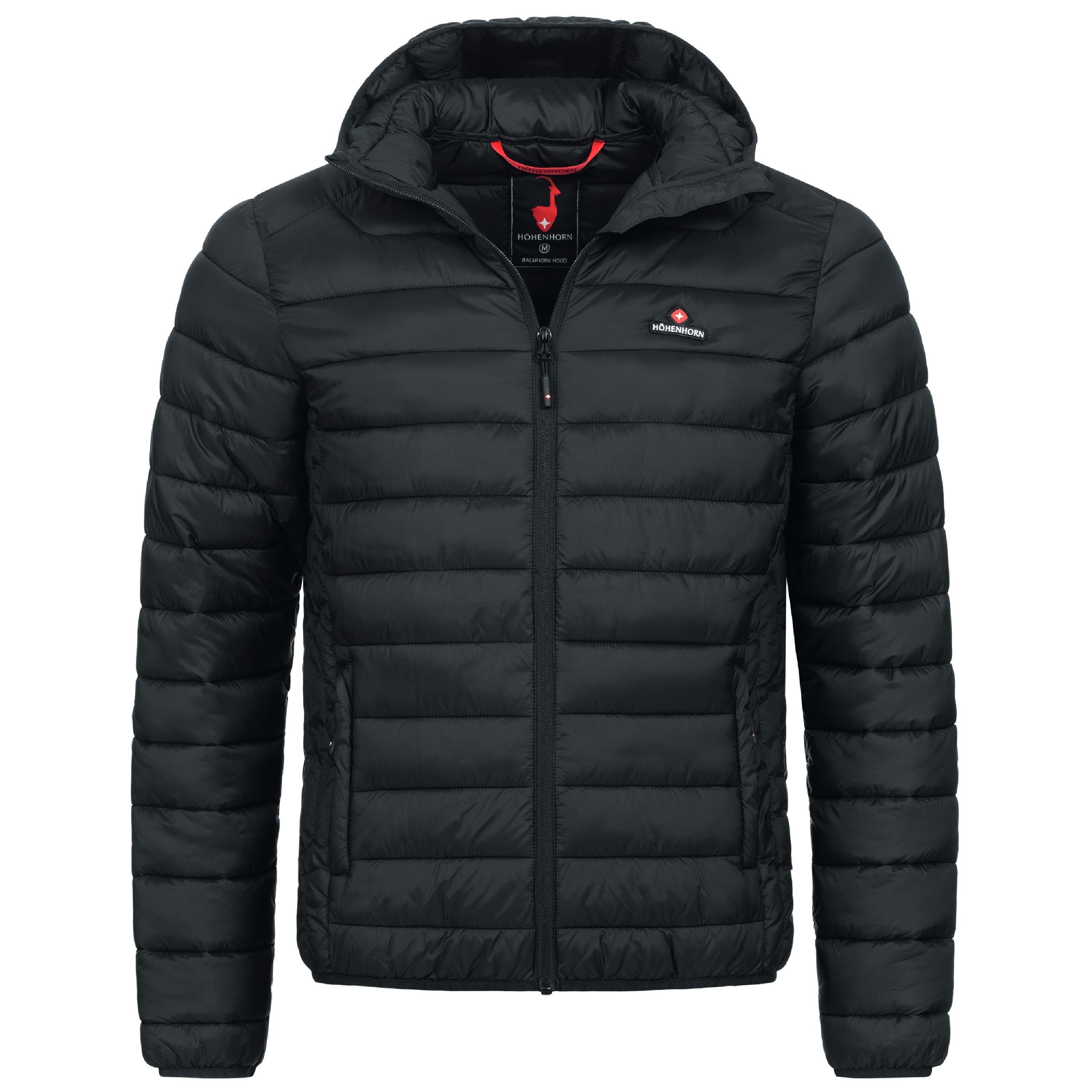 Höhenhorn Steppjacke Balmhorn Herren Jacke Übergangsjacke Steppjacke mit Kapuze Midnight Black Hood