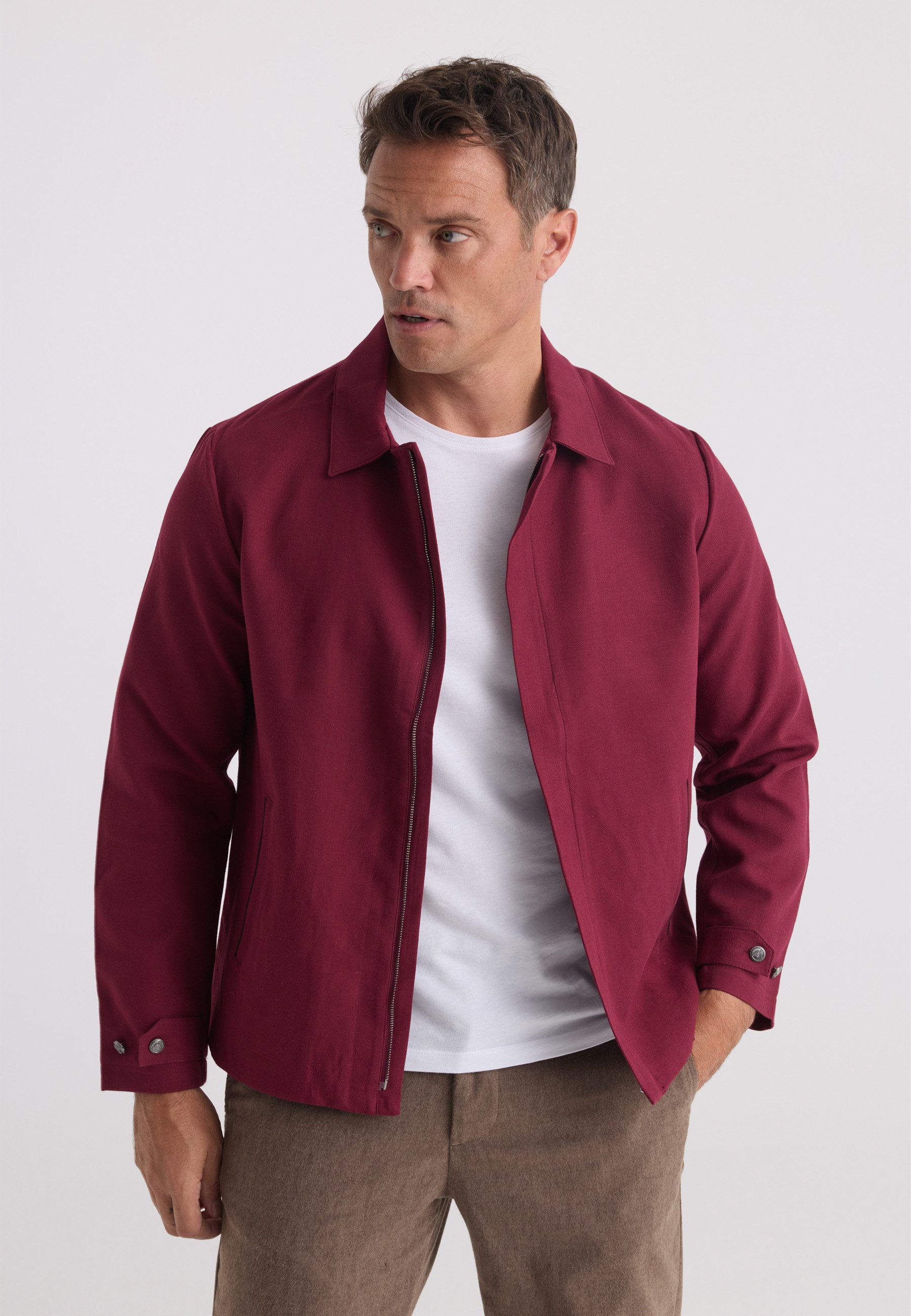 Felix Hardy Hemdjacke Übergangsjacke aus Baumwoll-Leinen-Mix