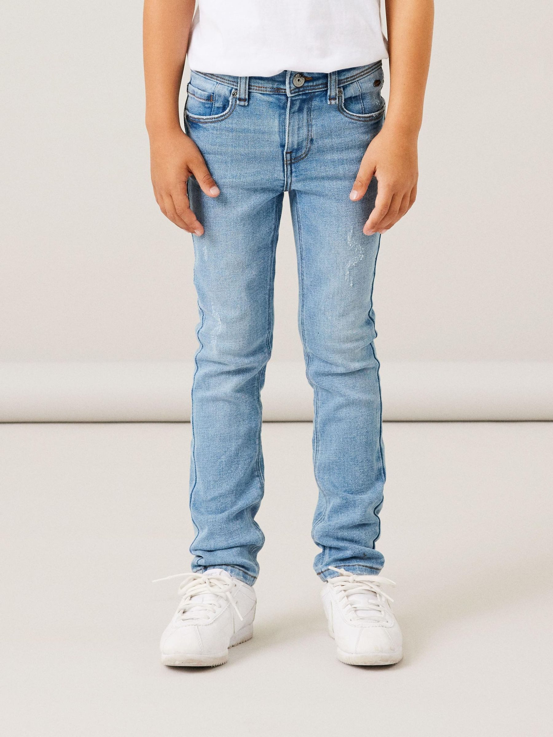 Name It Regular-fit-Jeans Straight Leg Denim Jeans mit für Unisex Baumwolle Regular Fit unifarben wärmend Haken casual-Style – Bild 4 von 5