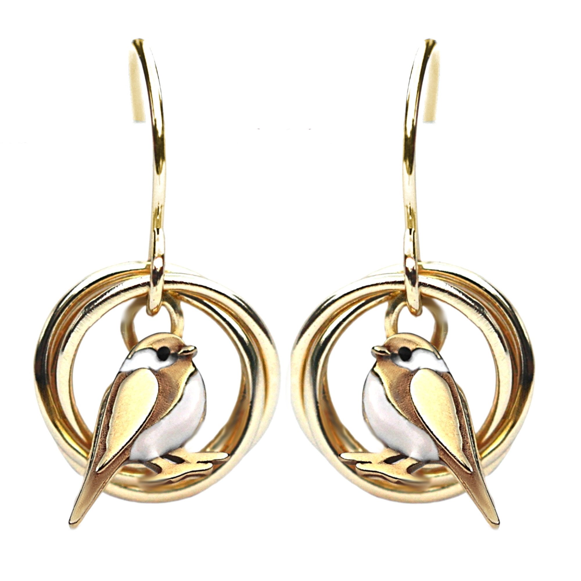 Villa Sorgenfrei Schmuckmanufaktur Paar Серьги Meisen Nest Серьги gold. 925 Sterling Silber & Emaille