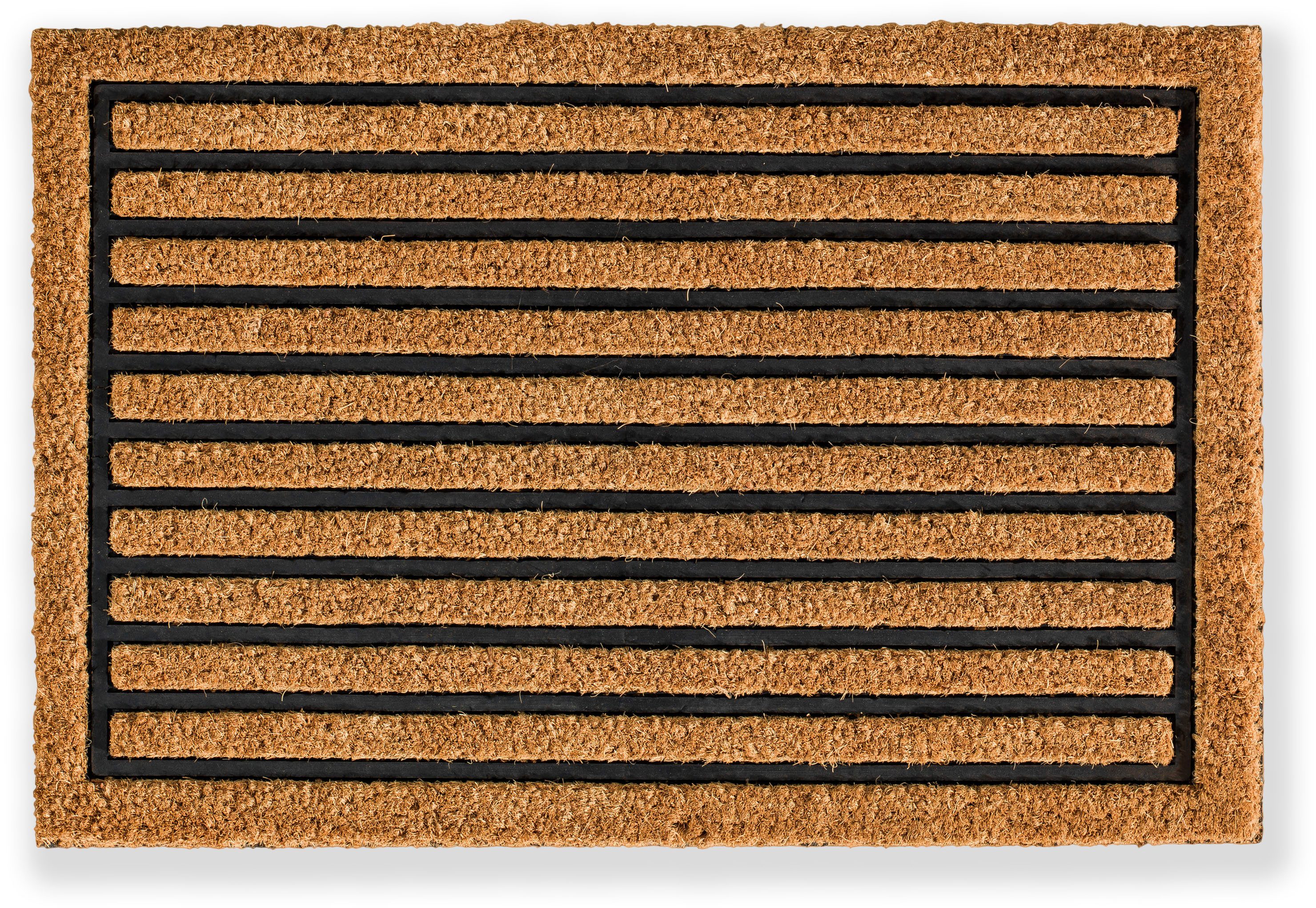 ASTRA Fußmatte Coco Home 2, rechteckig, Höhe: 16 mm, Kokos, Türmatte, Hoch Tief Struktur, wetterfest, rutschfest
