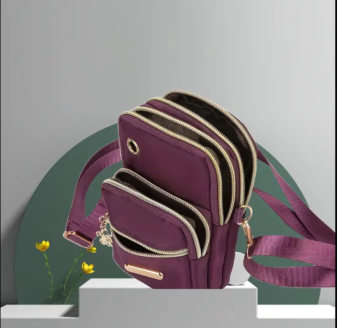C-DESN Handtasche Damen Handy Umhängetasche Handytasche zum Umhängen Cross Body (Packung, 1-tlg., 1 x Tasche), 4er Fach Reißverschluss