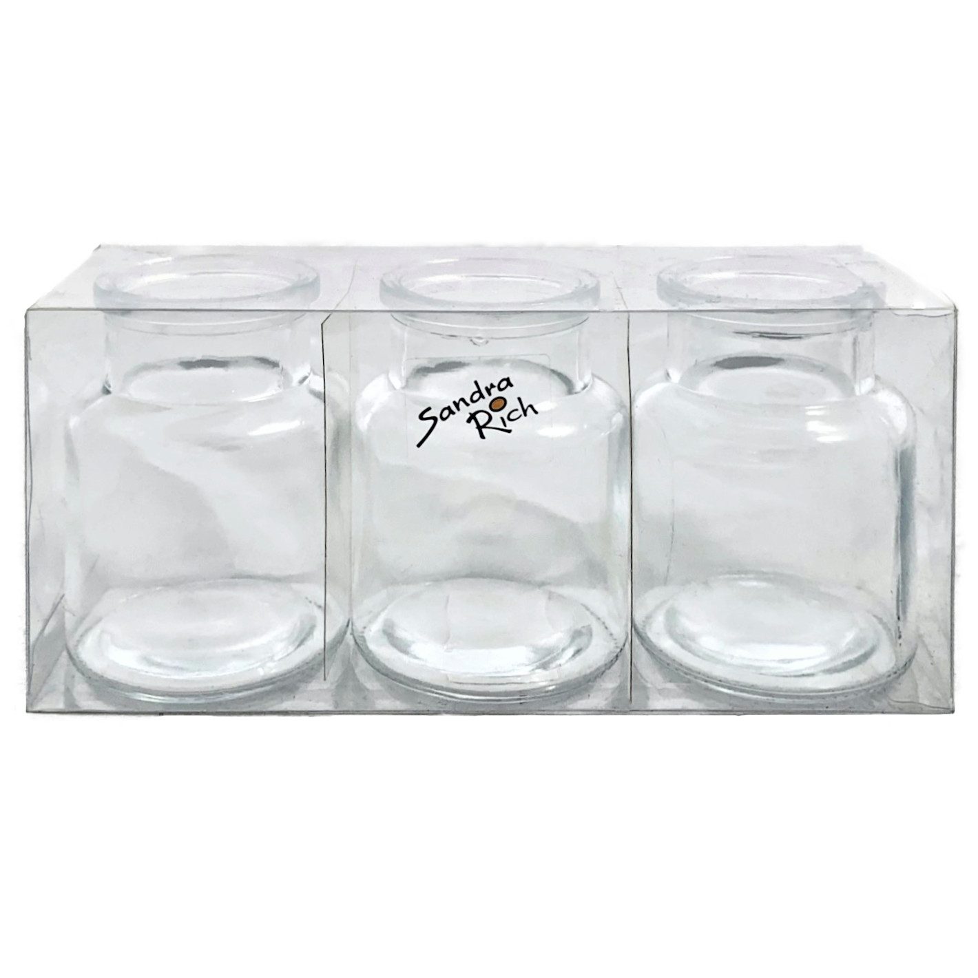 Sandra Rich Dekovase SANDRA RICH GLAS VASE BOTTLE BALANCED 3 Flaschen ca 7,5x5,5cm