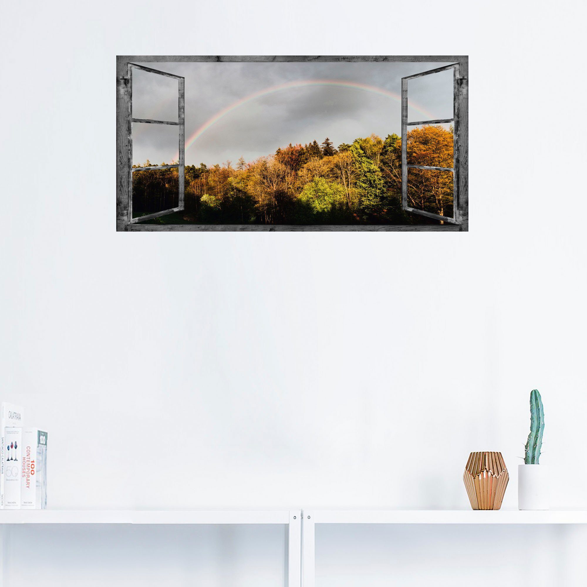 Wandbild - Wandaufkleber Artland St), Regenbogen, als versch. Alubild, Leinwandbild, in Größen oder (1 Poster Fensterblick Fensterblick