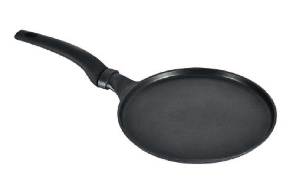 Cheffinger Crêpepfanne Pfannkuchenpfanne ø28cm Aluguss schwarz Antihaft Marmorbeschichtung Crepespfanne induktion kratzfest mit