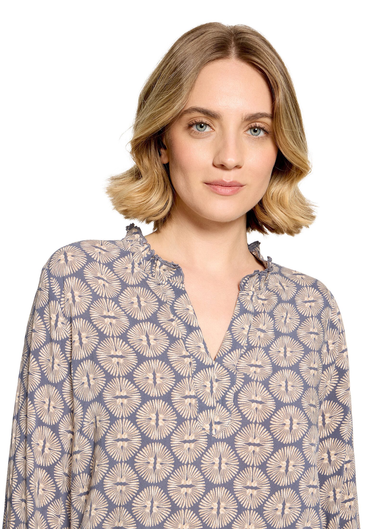 Cartoon Schlupfbluse Damen mit Raffung