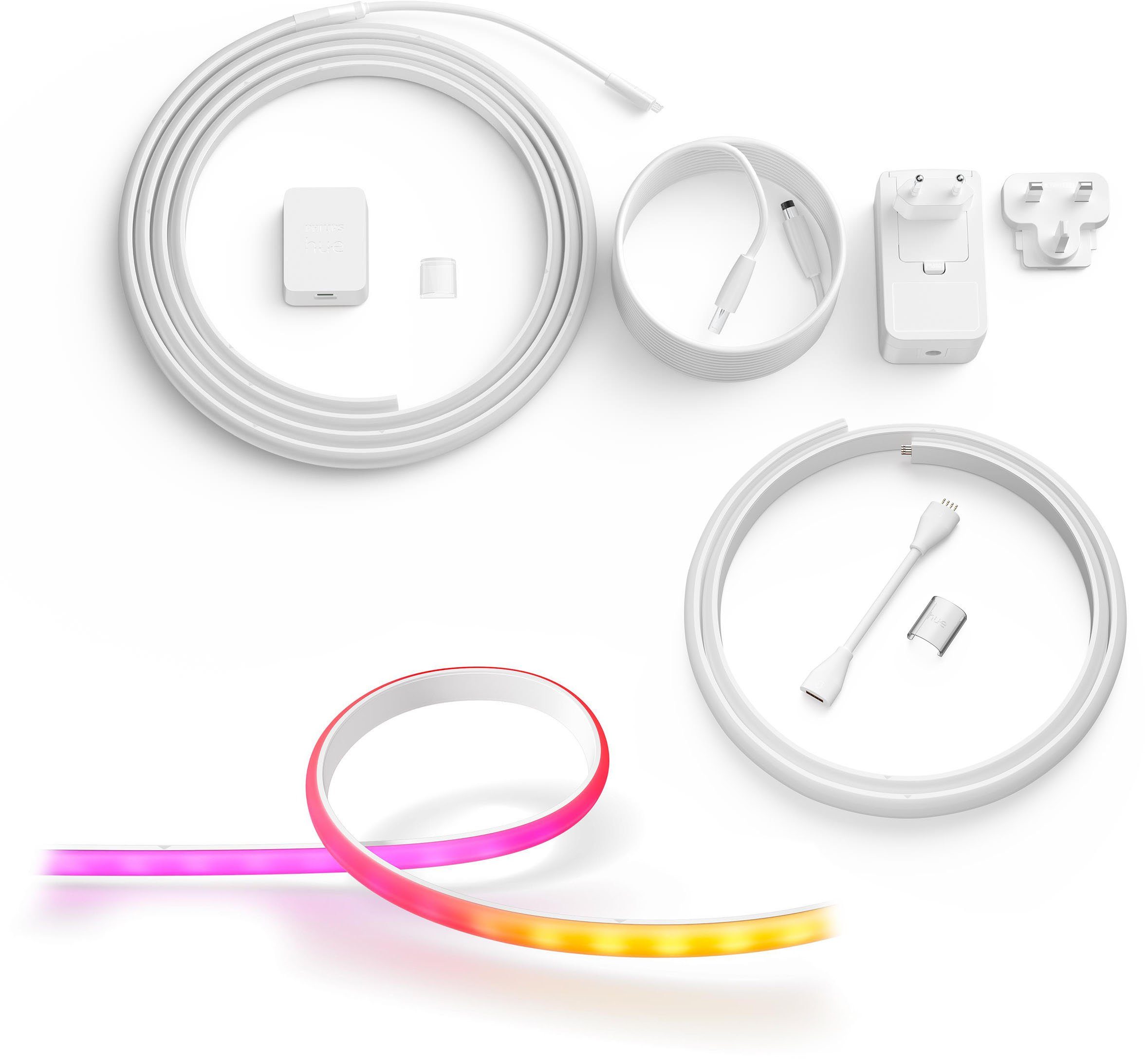 Philips Hue LED Stripe Gradient Ambience Lightstrip Basis+ Erweiterung, Set (Basis und Erweiterung)