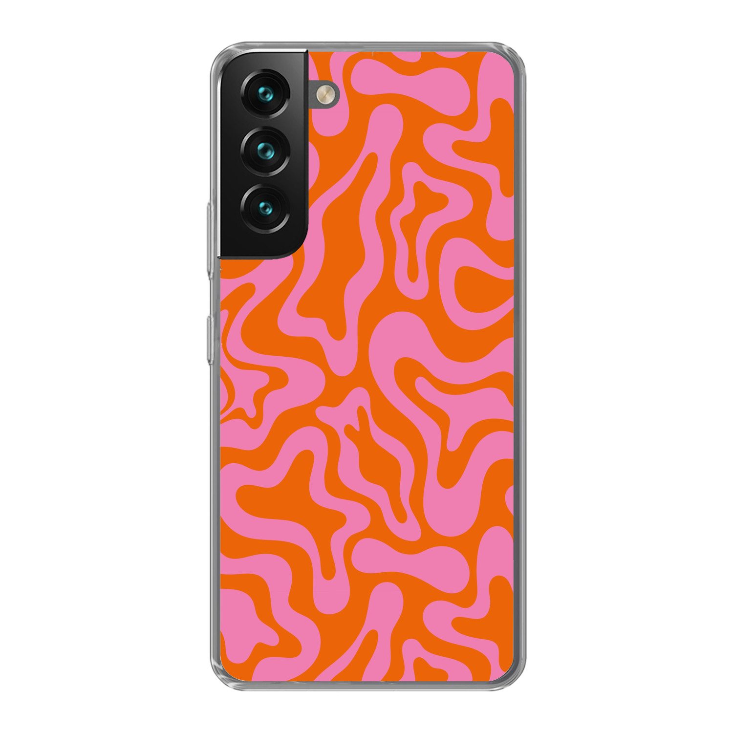 MuchoWow Handyhülle für Samsung Galaxy S22 Plus Muster - Rosa - Orange - Abstrakt - Modern, Phone Case, Silikon, Schutzhülle Dünn