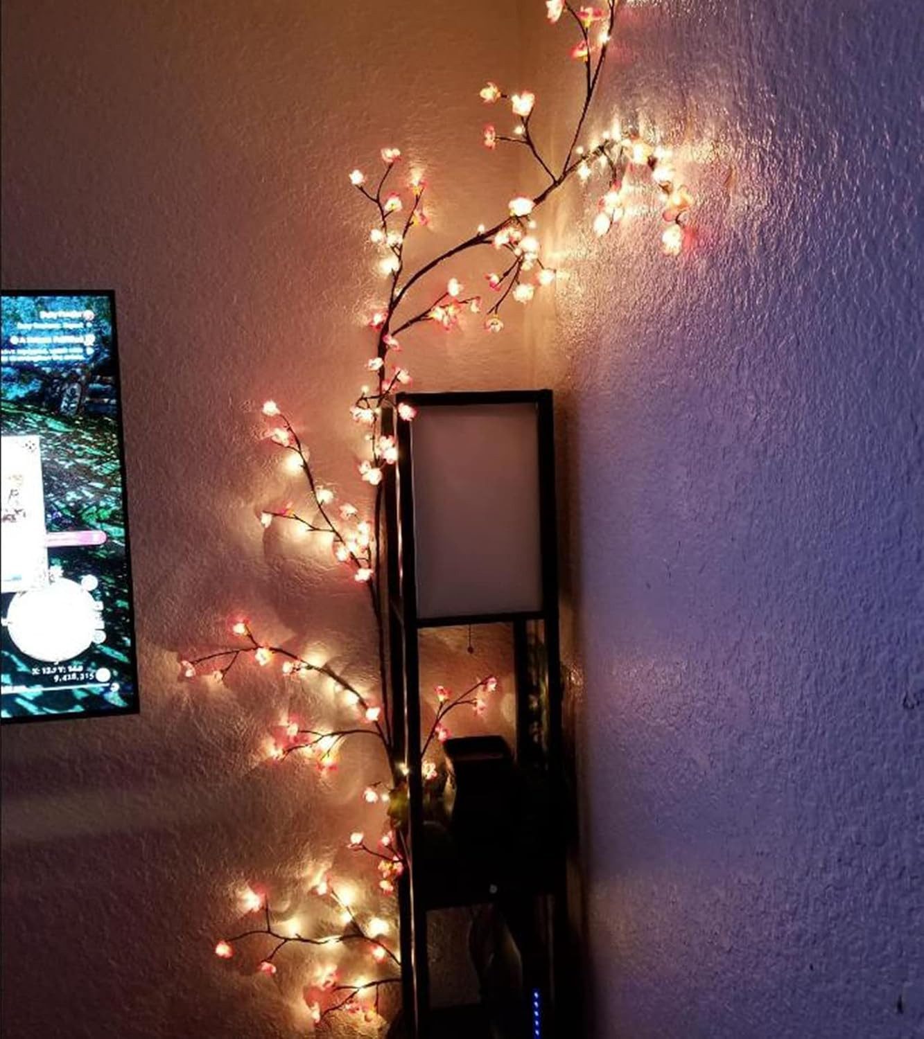 KagoLing LED-Dekofigur LED Weidenzweig 1,9m mit 96 warmweißen LEDs und 16 Zweigen (LED-Dekoration mit beleuchtetem Weidenzweig für Innenräume, 1 LED-Weidenzweig – Bild 3 von 5