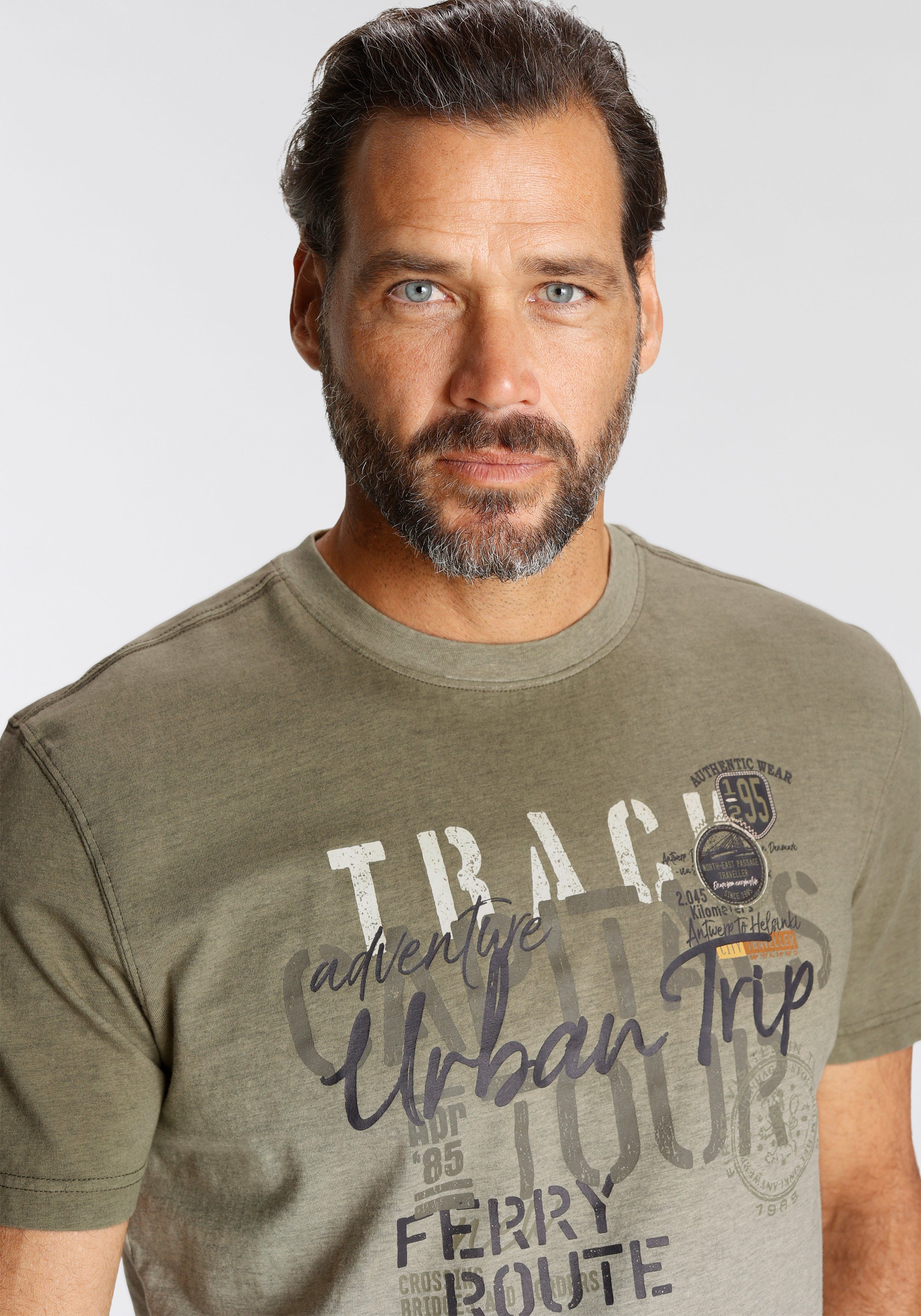 Man's World T-Shirt Kurzarm, Regular Fit, bedrucktes Design, Rundhalsausschnitt