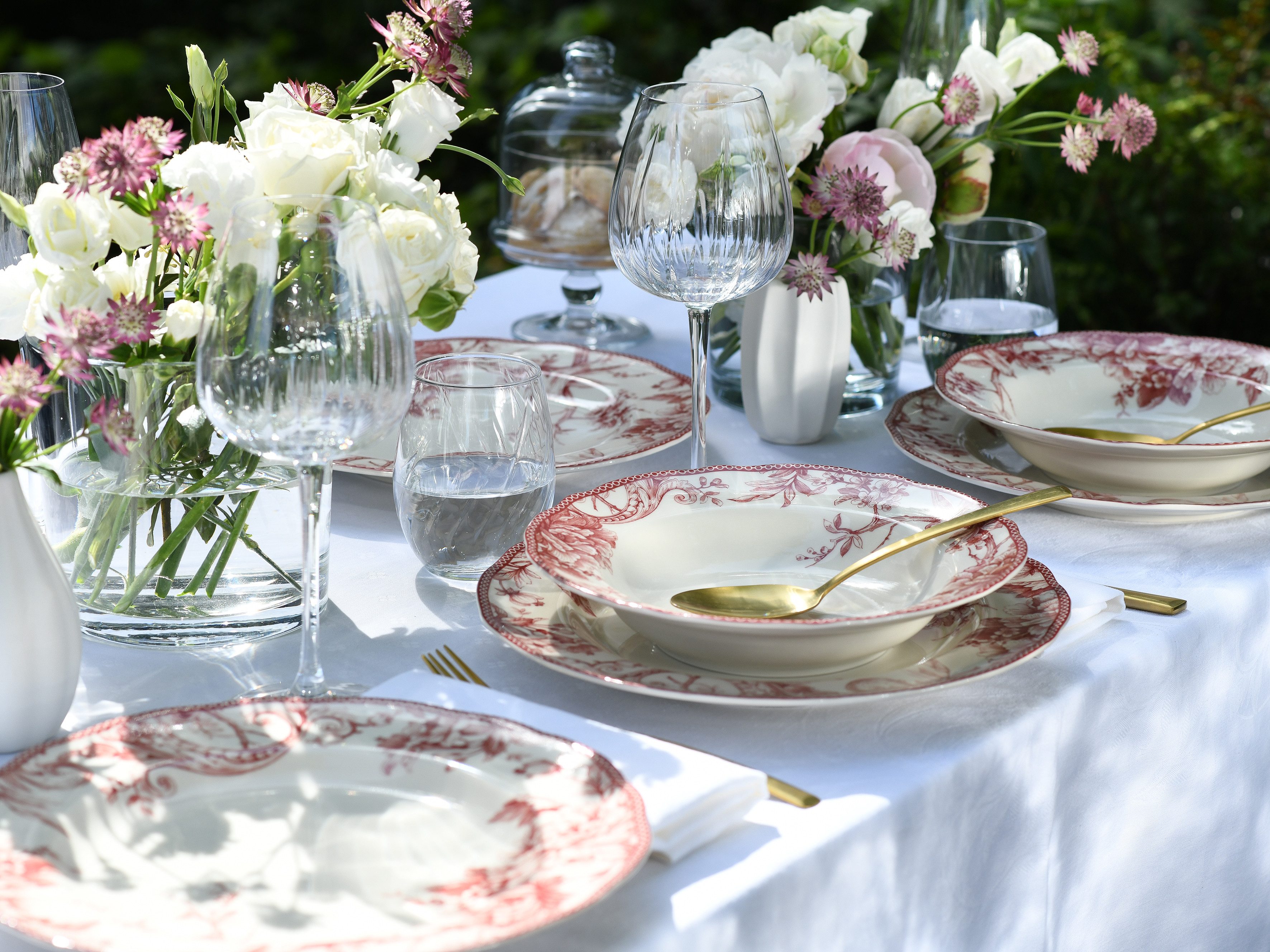 CreaTable Kombiservice Adelaide, Service 20-tlg. (20-tlg), 4 Personen, Porzellan, Nostalgischer Vintage Dekor, Elegante Form