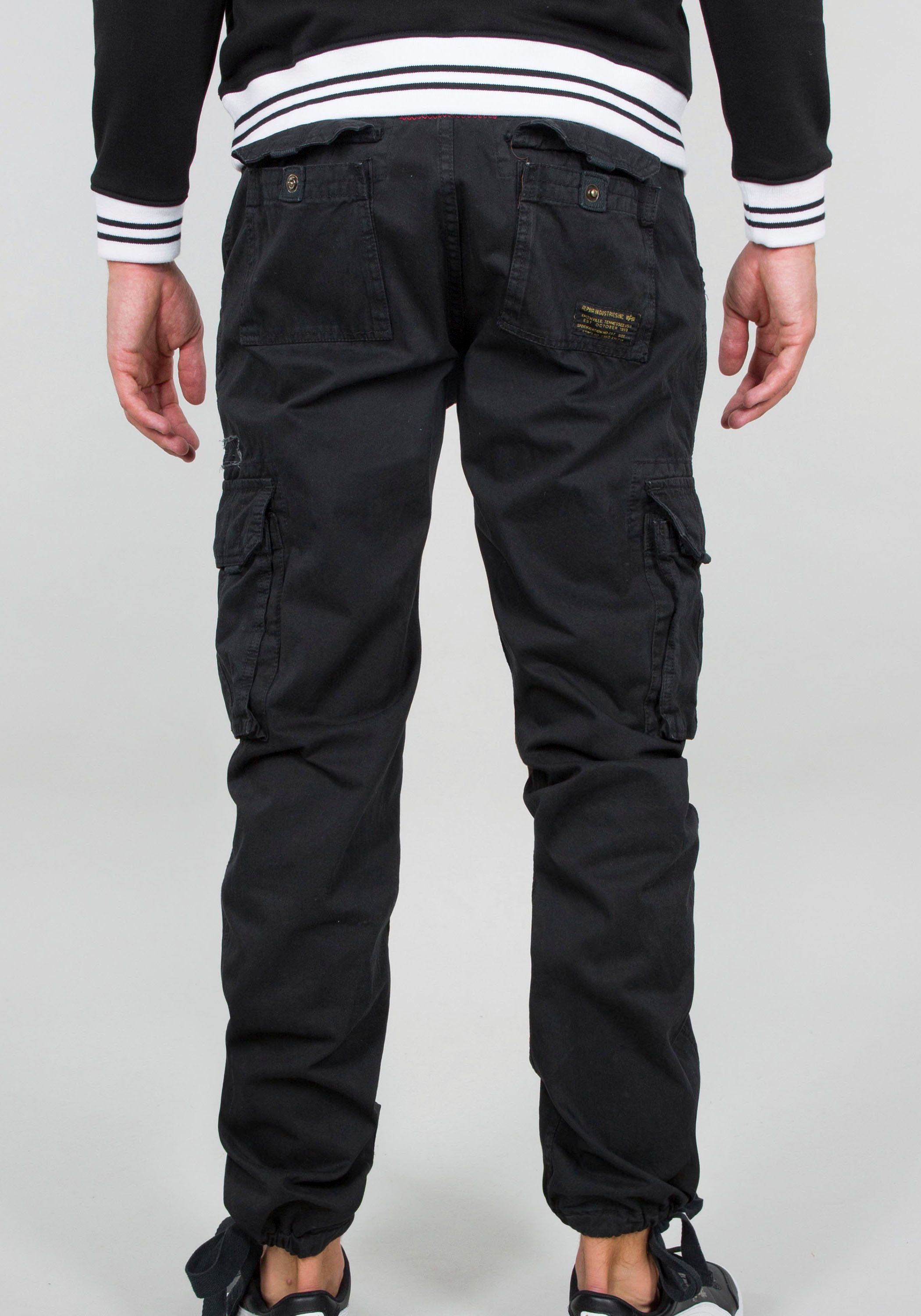 Alpha Industries Cargohose minimalen Kordel ohne Pant, Jet zur Weitenregulierung Gürtel