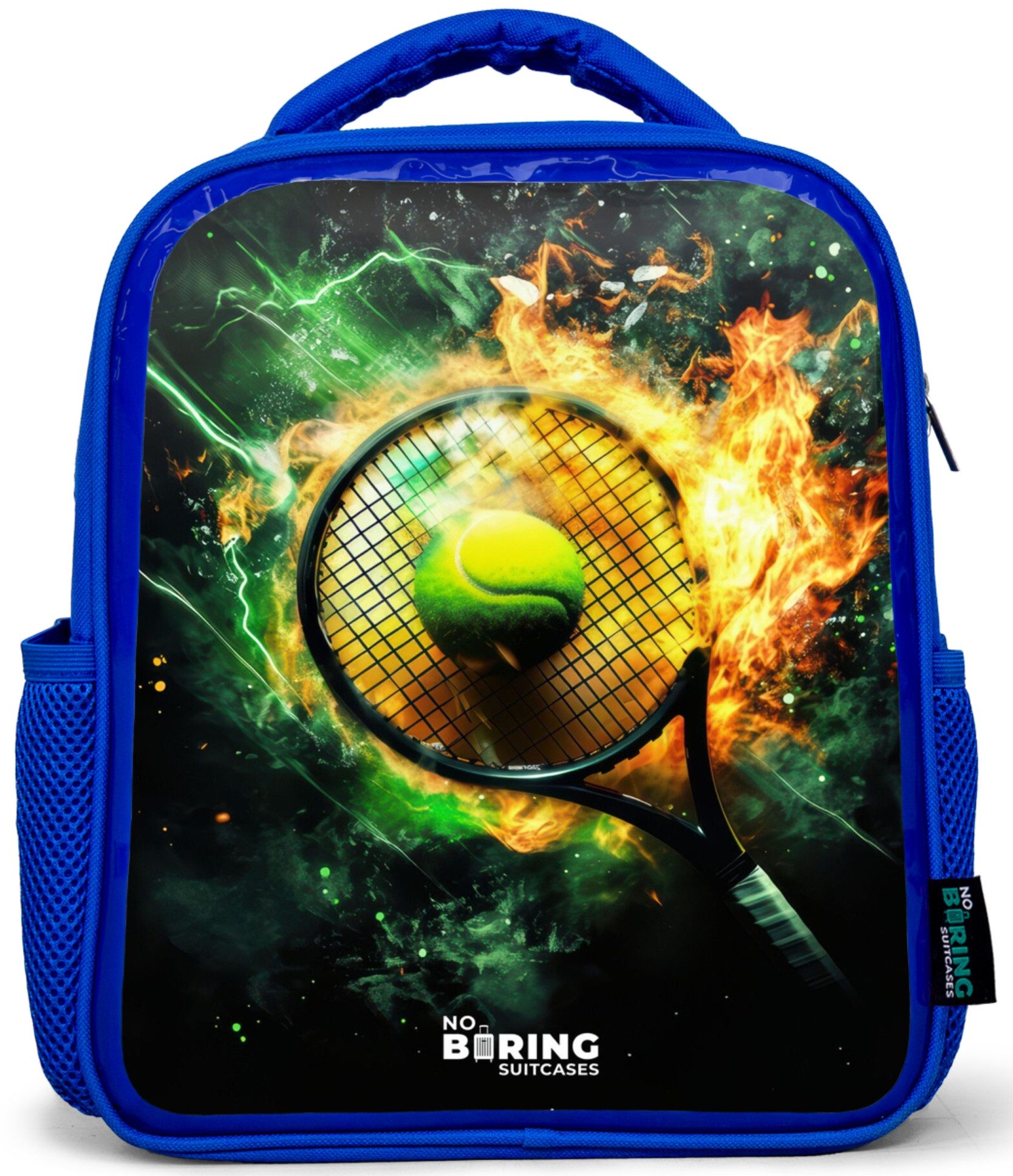 Tennisball in Flammen bei starkem Aufprall