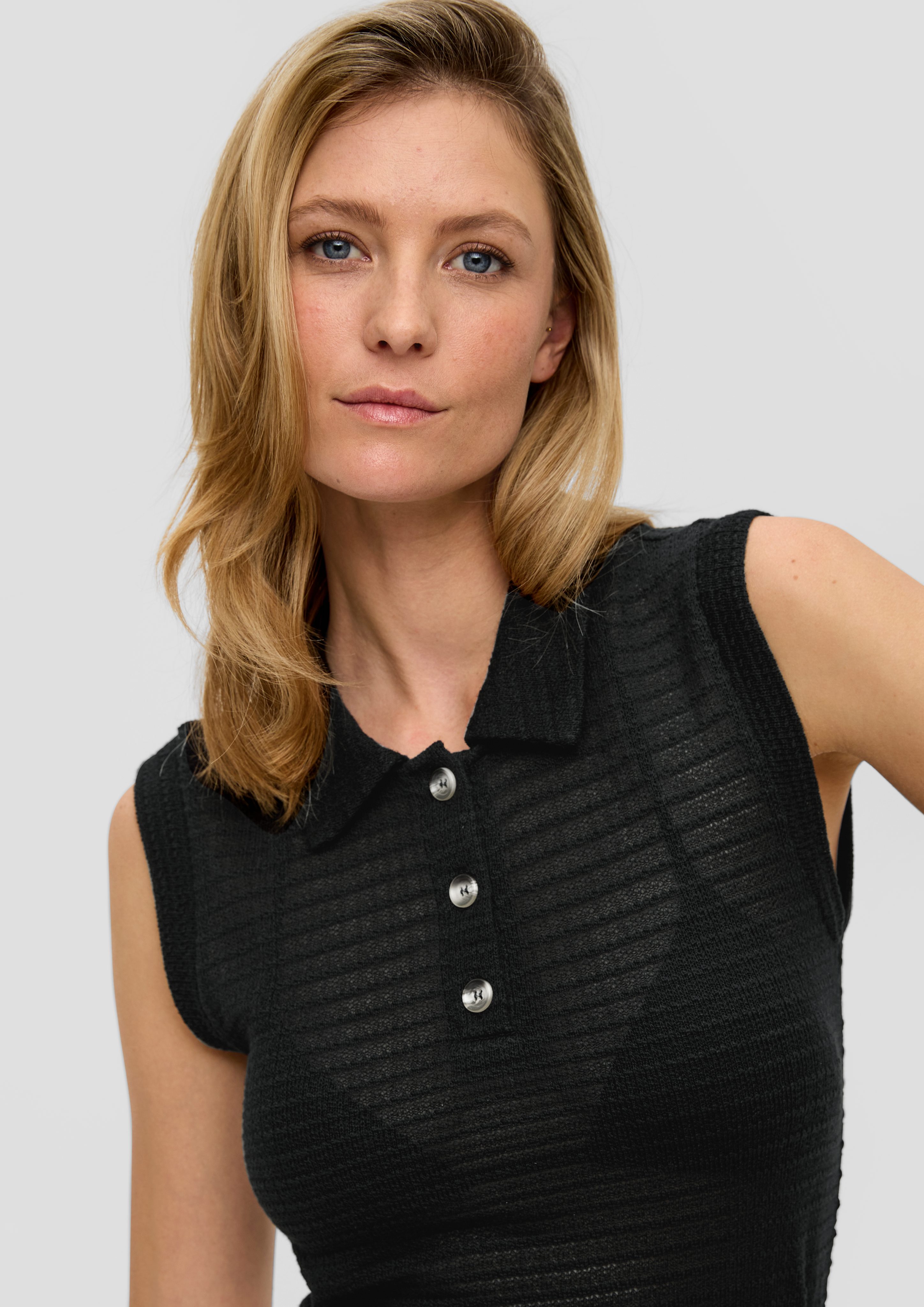 s.Oliver Kurzarmshirt Semitransparentes Shirt im Slim günstig online kaufen