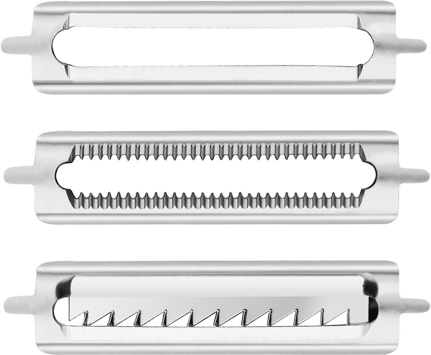 Zwilling Sparschäler Z-Cut, (5-in-1-Sparschäler mit 3 wechselbare Klingen, Schutzhülle), 5-in-1, Lang- und Querschäler in einem, für Links- und Rechtshänder