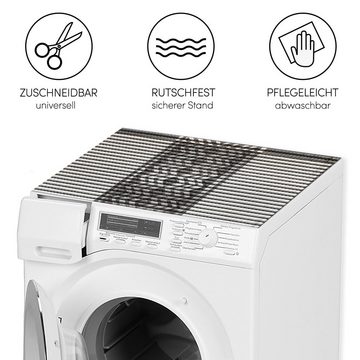matches21 HOME & HOBBY Antirutschmatte Waschmaschinenauflage rutschfest Wellen grau 65 x 60 cm, Waschmaschinenabdeckung als Abdeckung für Waschmaschine und Trockner