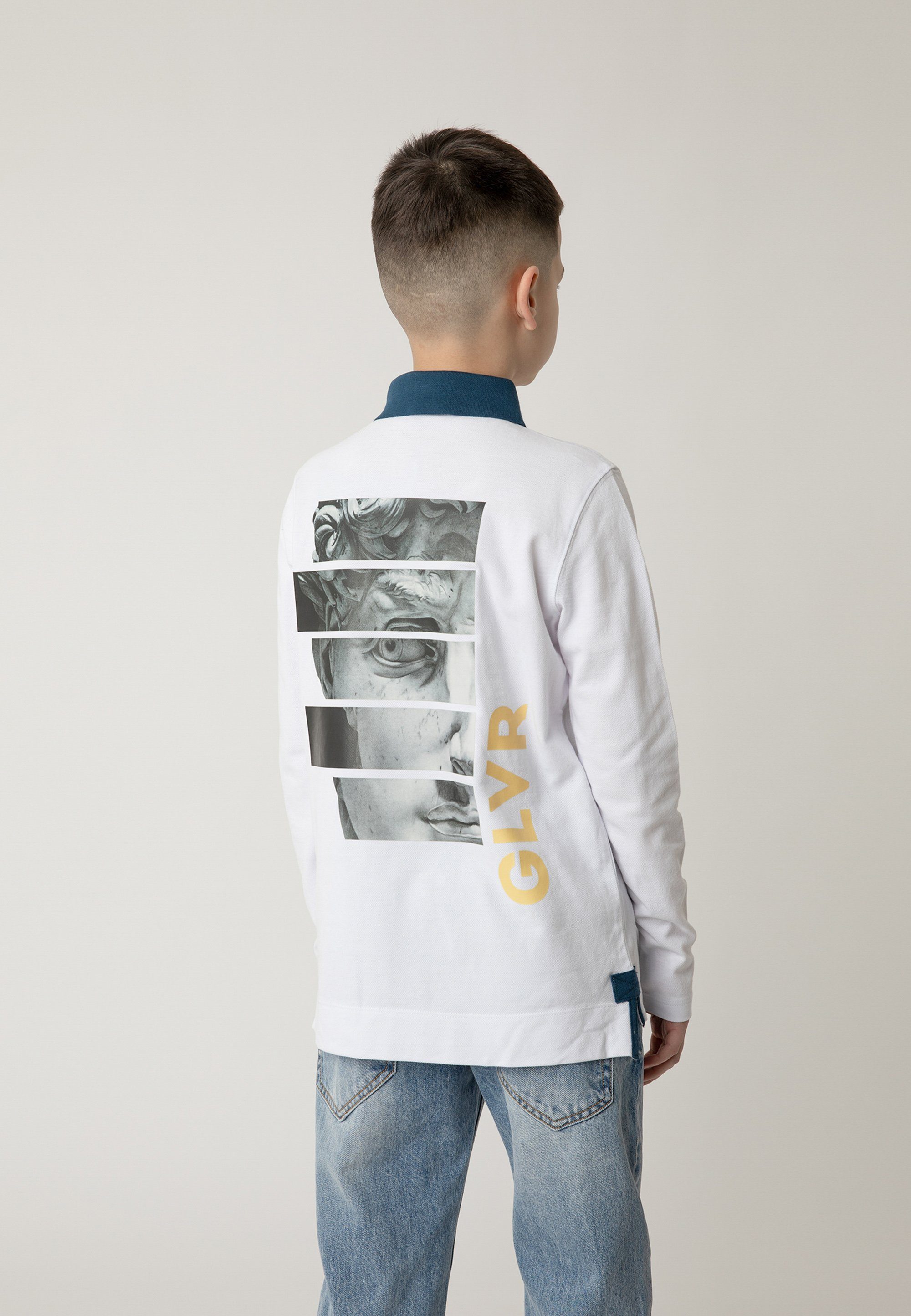 Gulliver Poloshirt Kontrast-Kragen mit und Print stylischem