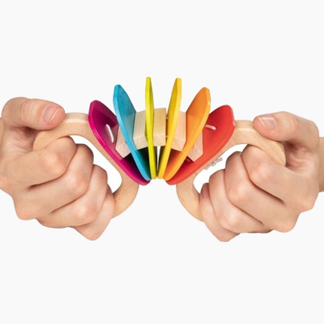 goki Spielzeug-Musikinstrument Klapper Regenbogen, (packung, 1 tlg., spar set), Ein farbenfrohes Instrument für kleine Musiker