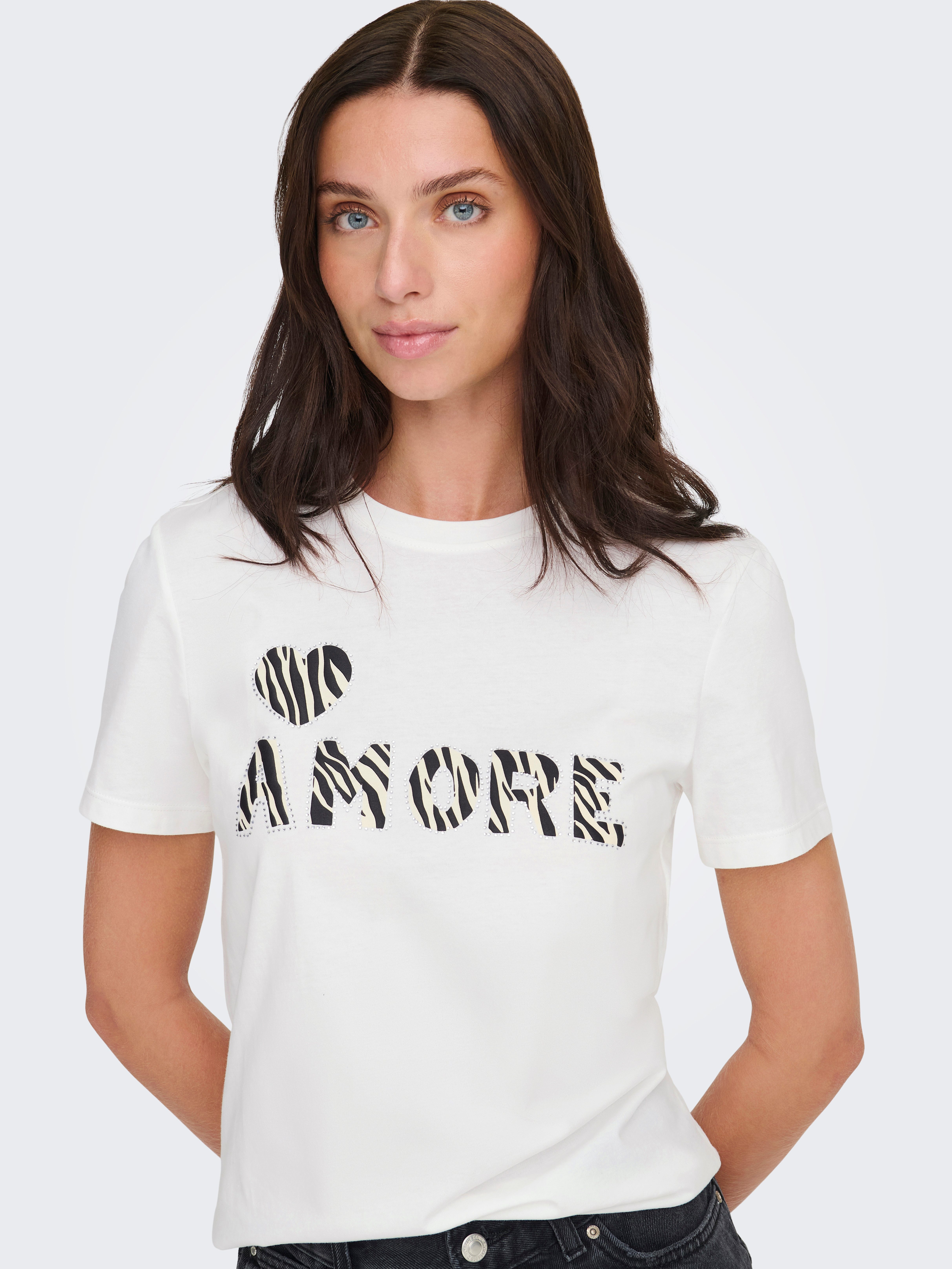 ONLY T-Shirt ONLDITTE LIFE RHNSTN S/S ANIMAL TOP JRS günstig online kaufen