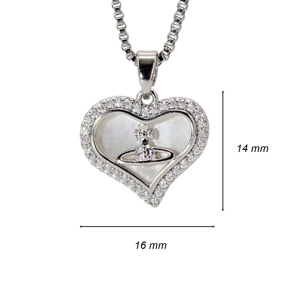 ELLAWIL Edelstahlkette Herzkette Halskette mit Herz-Anhänger Zirkonia Schlangenkette (GESCHENKIDEE, Edelstahl, Kettenlänge 40 cm, verlängerbar um 5 cm), inklusive Geschenkschachtel