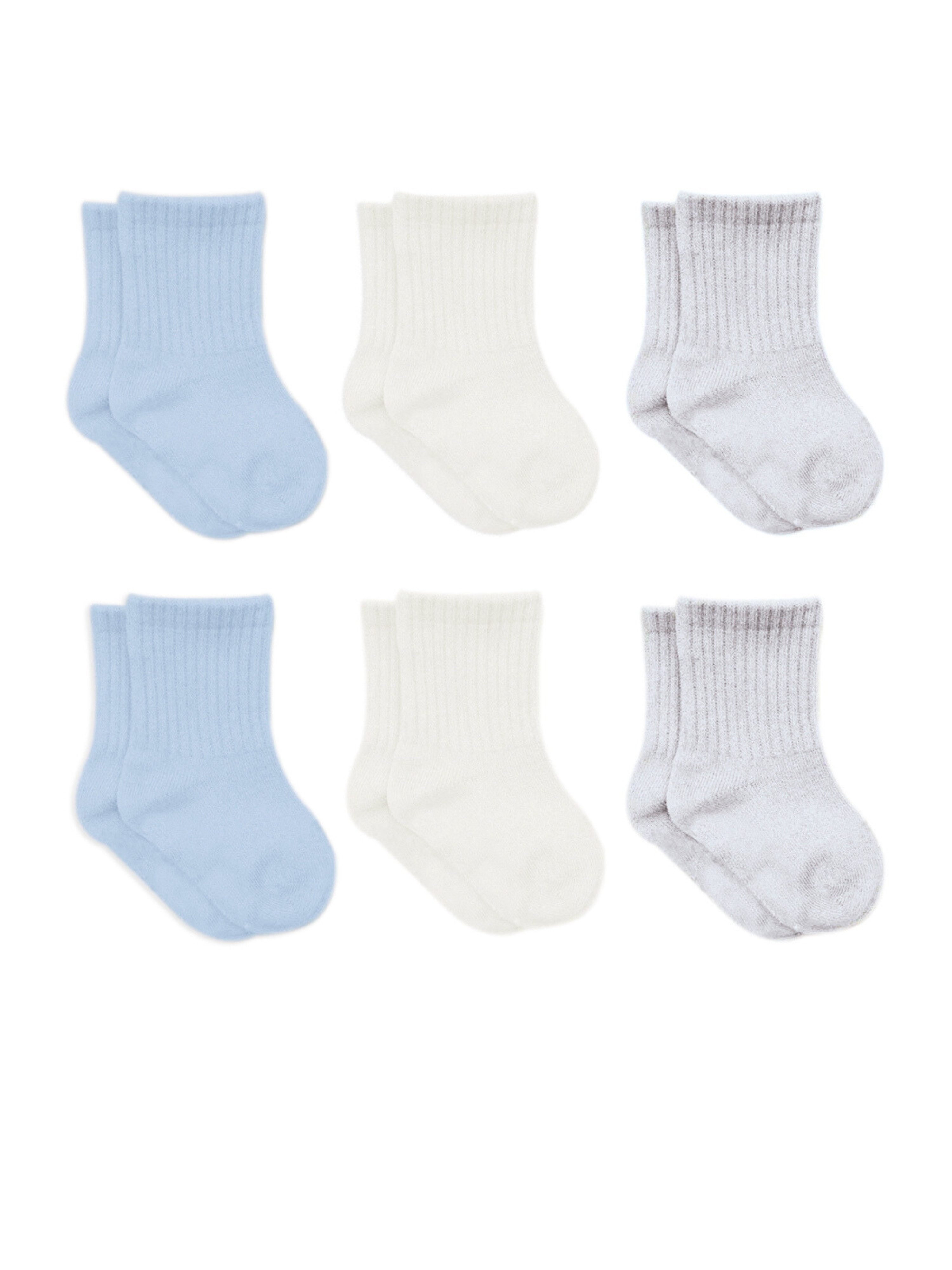 bistyle Socken für Babys Neugeborene Babysocken Jungen Mädchen Kurzsocken (Set, 6-Paar, 6er-Pack) gerippt Bio-Baumwolle GOTS zertifiziert 0-6 Monate bis 2-3 Jahre