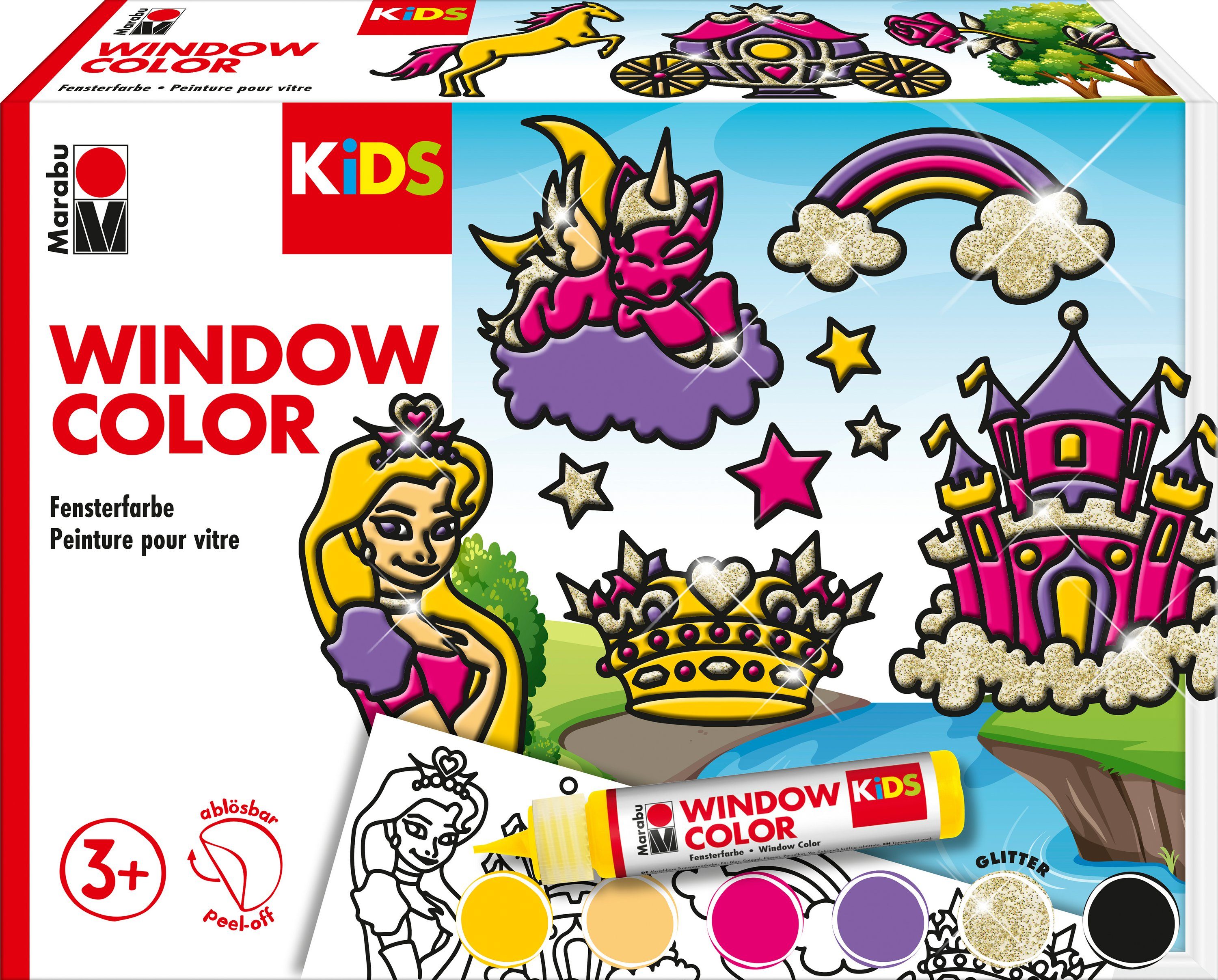 Fenstersticker Window Color-Set Prinzessin, Marabu, 8 Teile