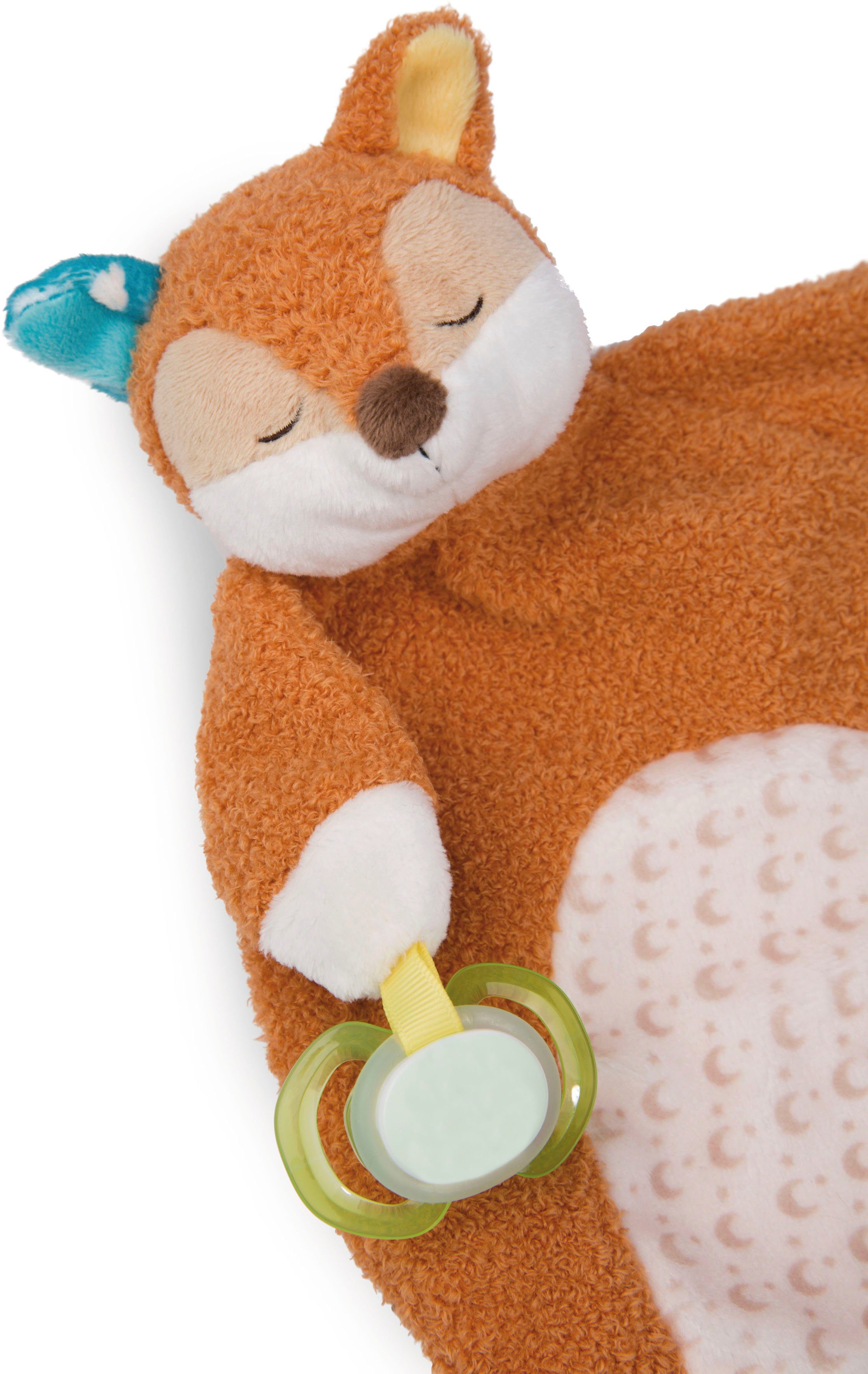 Nici mit My NICI, Augen Schmusetuch First Finni aufgestickten Fuchs schlafend,