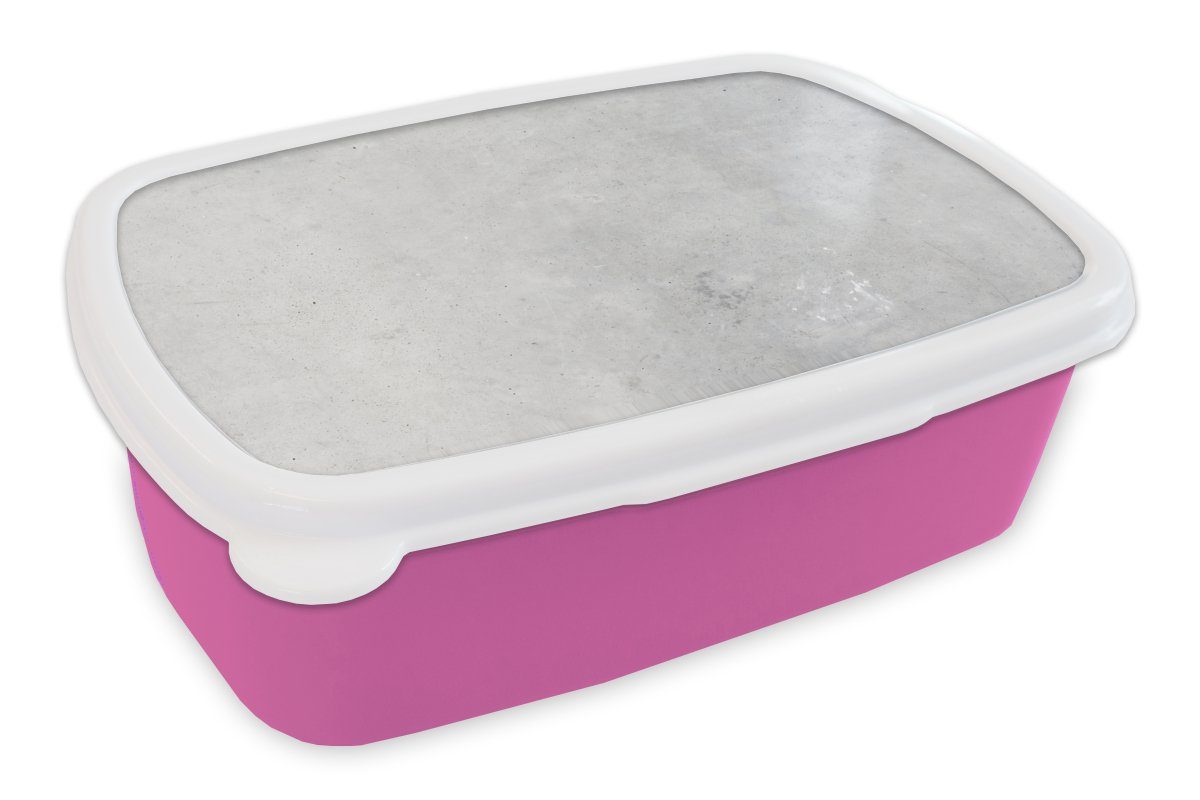 rosa Kinder, Brotbox - Mädchen, - MuchoWow Erwachsene, - Lunchbox (2-tlg), für - Beton Snackbox, Kunststoff - Brotdose Verwitterung Bauwerke Industriell Grau, Vintage Kunststoff,