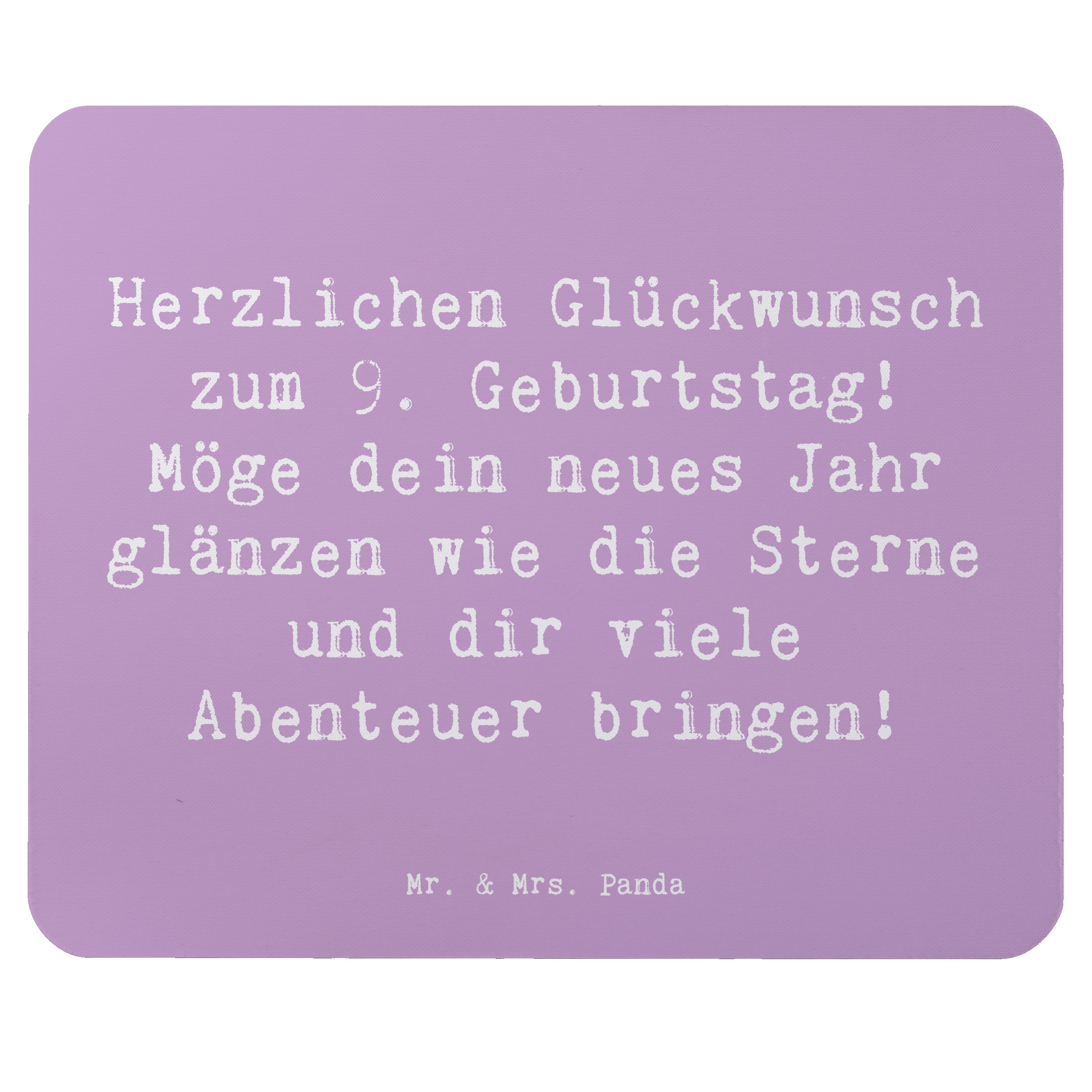 Mauspad Spruch 9. Geburtstag Glanz - Lavendeltraum - Geschenk, Überraschungen