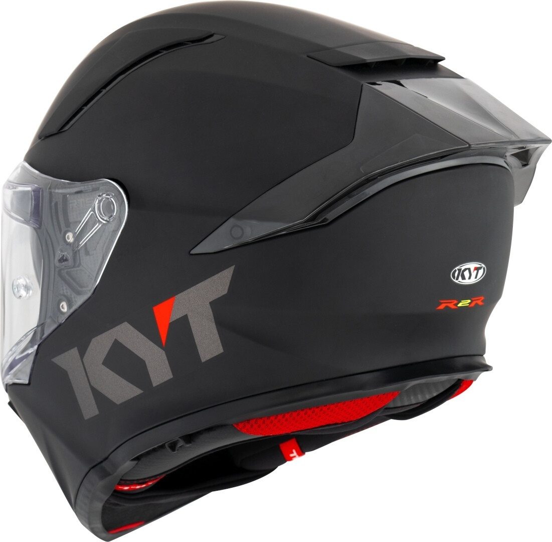KYT Motorradhelm R2R Plain Helm, Pinlock, Ratschenverschluss, Spoiler, ECE 22.06
