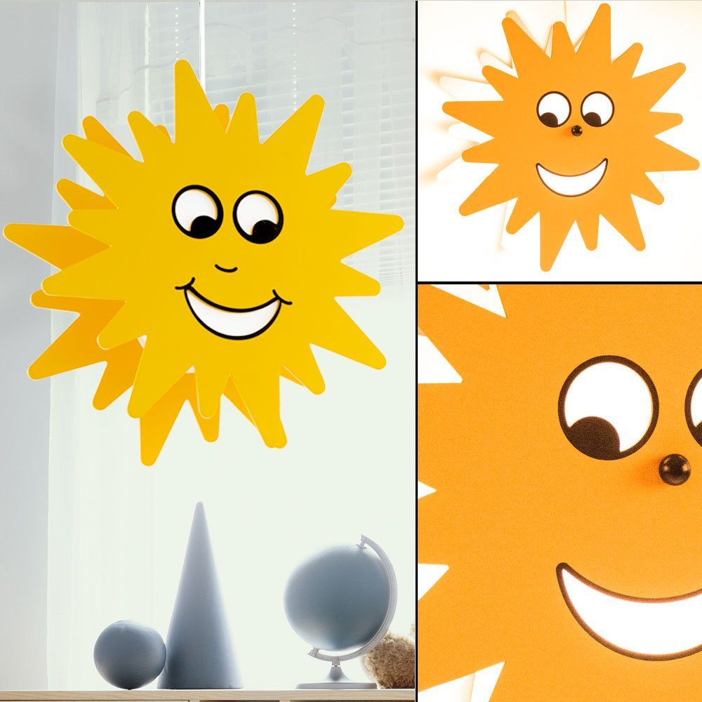 etc-shop Dekolicht, Smart Pendelleuchte Kinderzimmer Sonne Hängeleuchte  Sonne