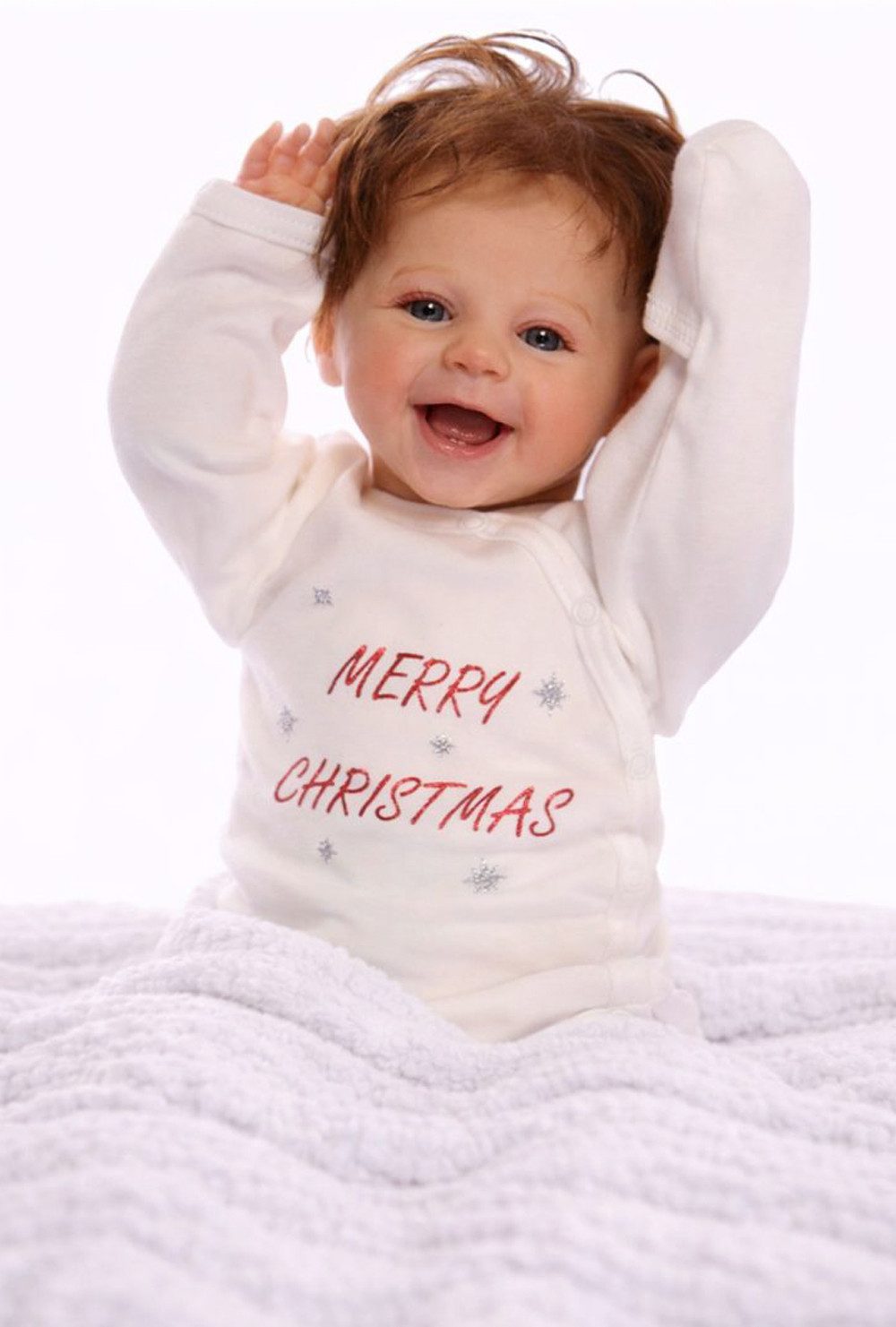 La Bortini Wickelbody Baby Body für Weihnachten in Creme Langrambody