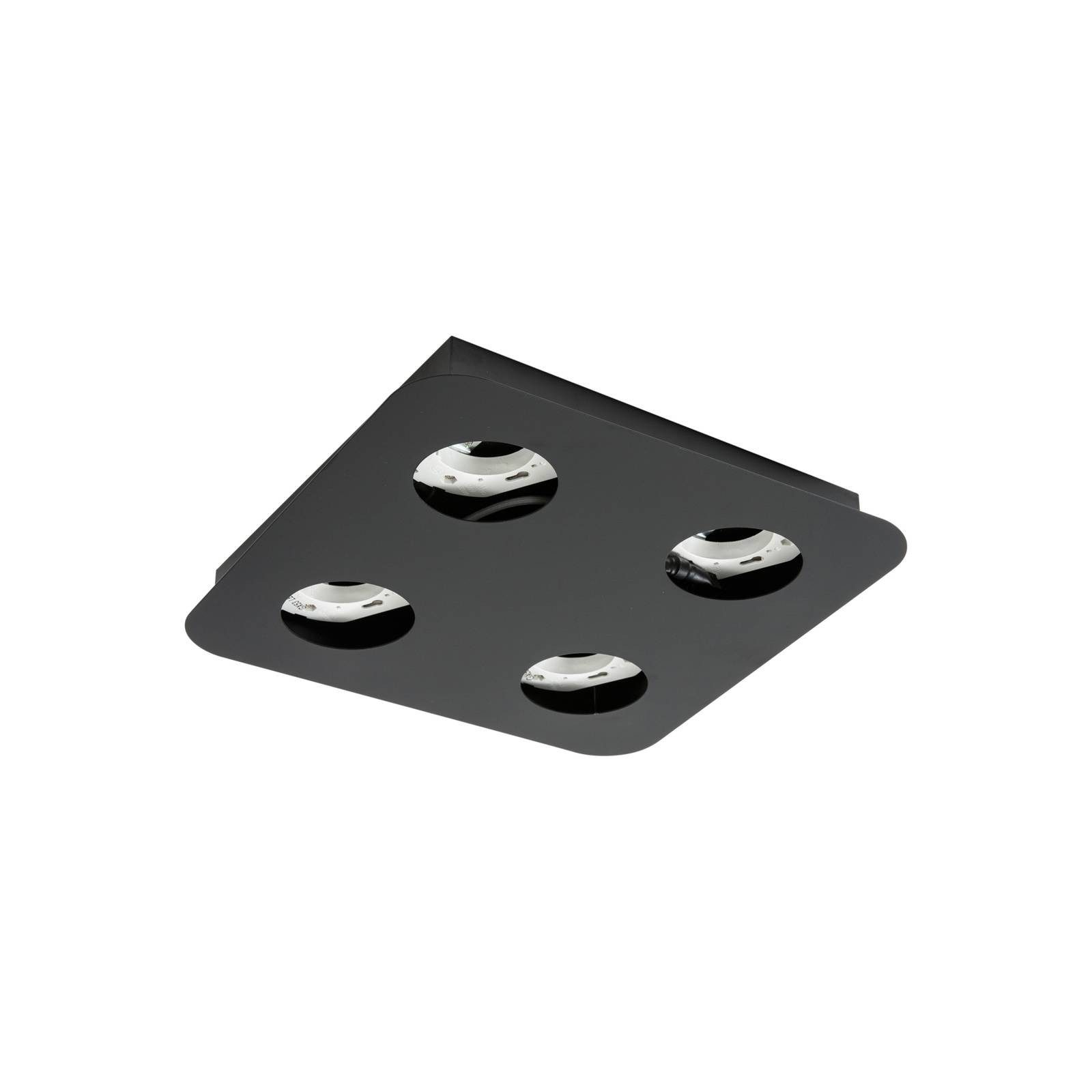 Lindby Deckenleuchten Jyla, Metall, Schwarz IP20, 4 x 11 W LED