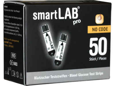 smartLAB Blutzucker-Teststreifen smartLAB pro Blutzuckerteststreifenbox mit 50 Teststreifen