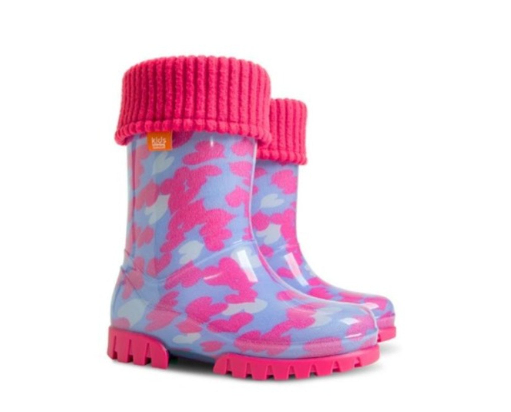 Demar Kinder Gummistiefel mit Einlage Stiefel gefüttert Herzen LUX Gummistiefel
